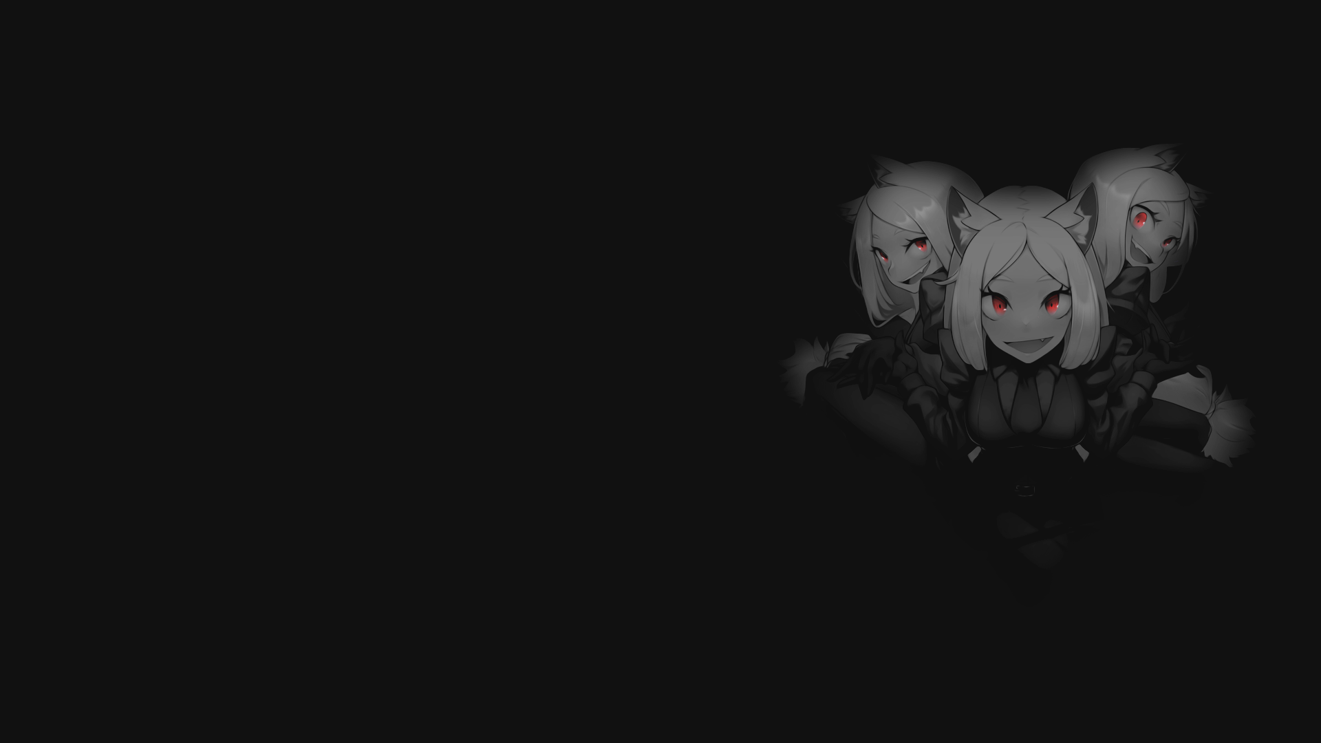 Selective Coloring Black Background Dark Background Simple Background Anime Girls Helltaker 1920x1080