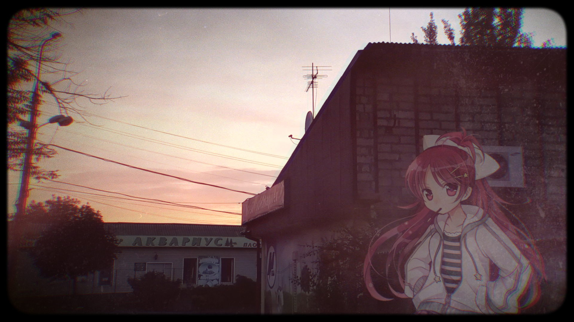 Animeirl Redhead Sunset Sakura Kyouko 1920x1080