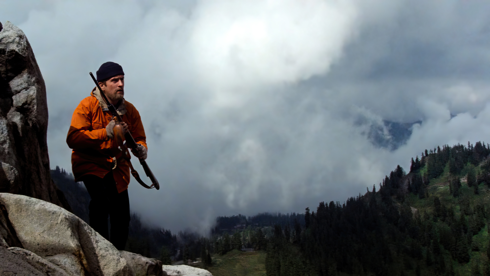 The Deer Hunter Movies Film Stills Robert De Niro Actor Rifles Mountains Forest Trees Clouds Martin  1920x1080