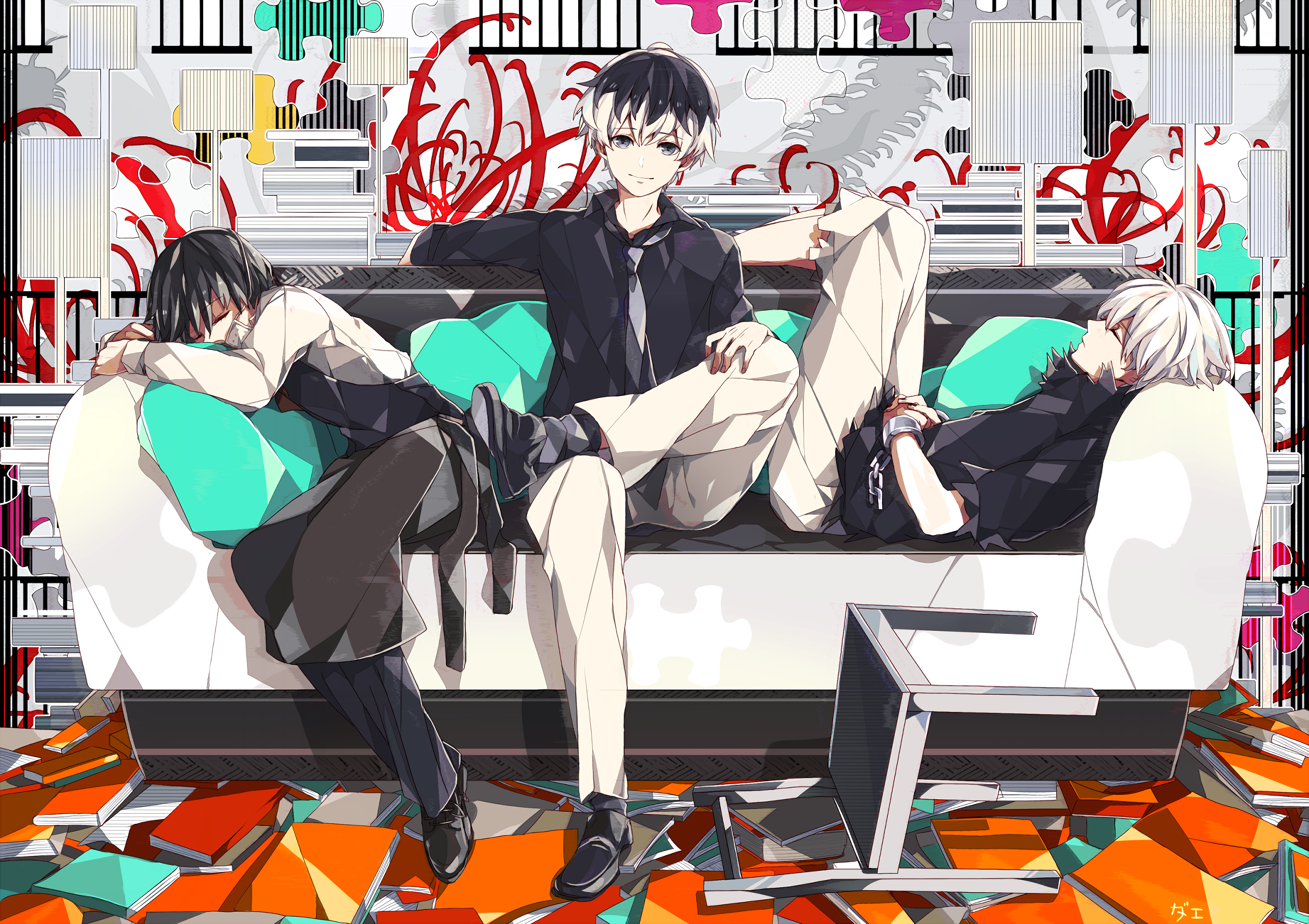 Action Figures Anime Boys Tokyo Ghoul Closed Eyes 3840x2712