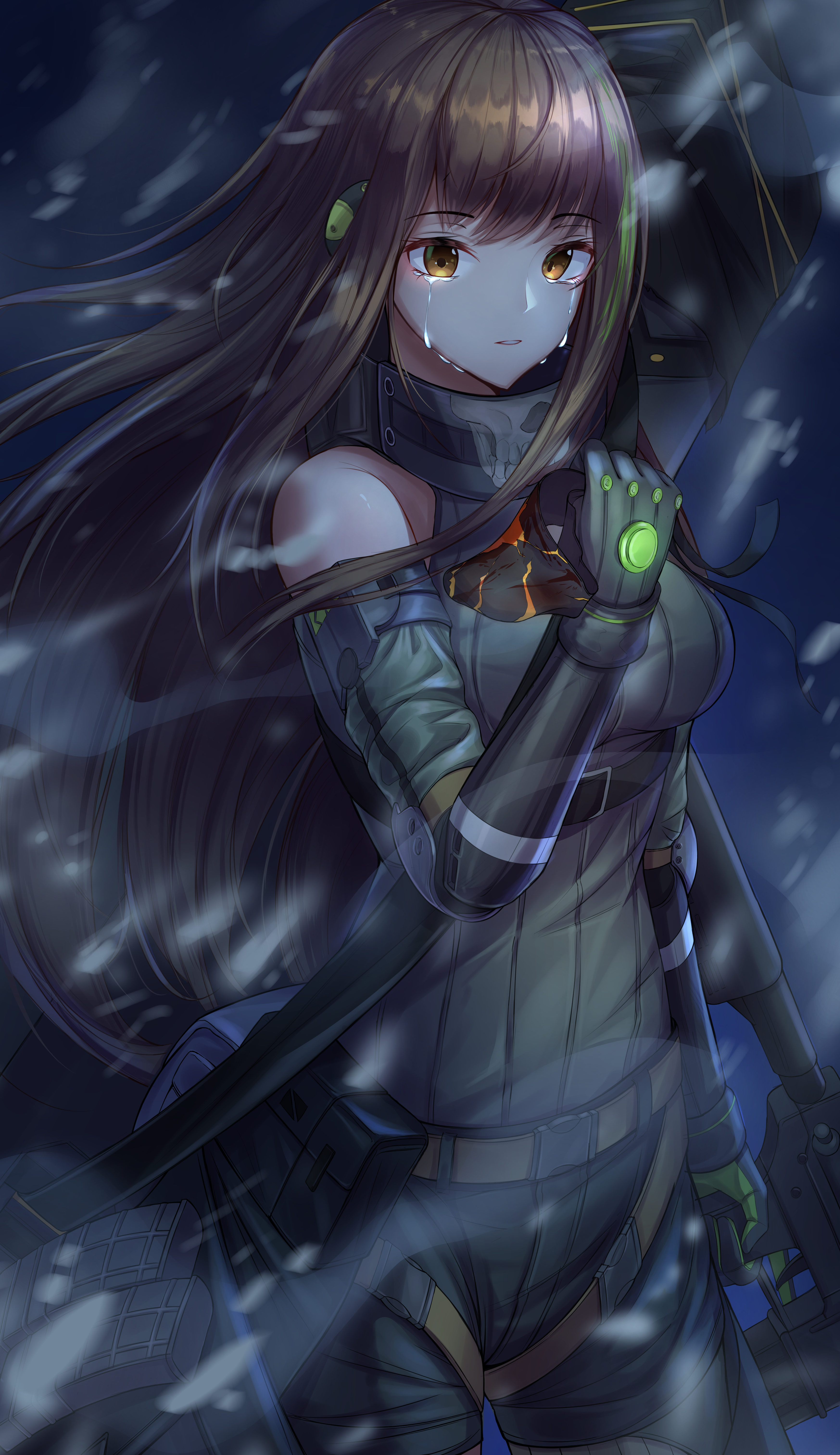 Anime Anime Girls Girls Frontline M4A1 Girls Frontline Long Hair Brunette Solo Artwork Digital Art F 3493x6047