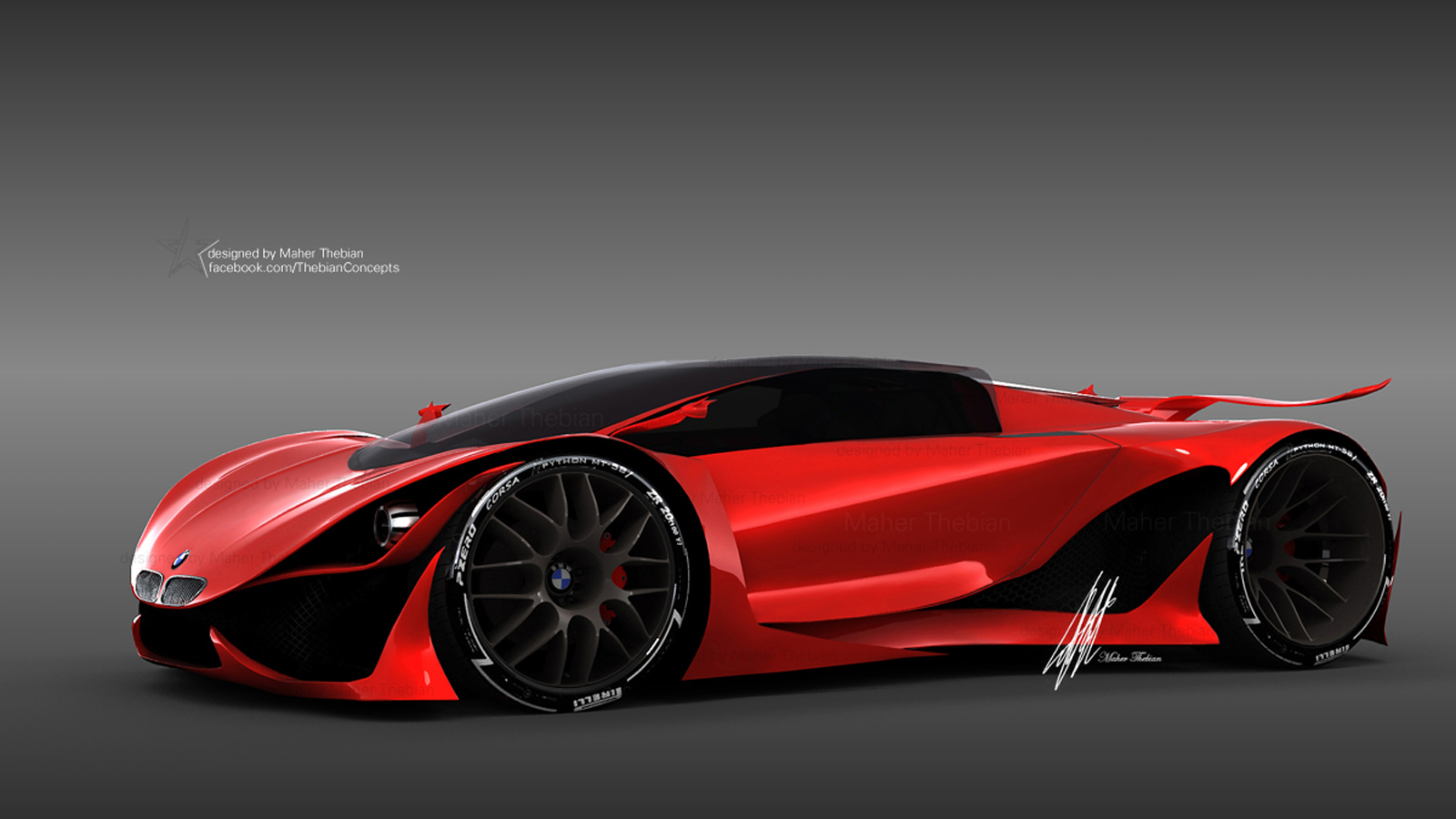 Car Vehicle Red Cars Concept Cars Simple Background 1600x900