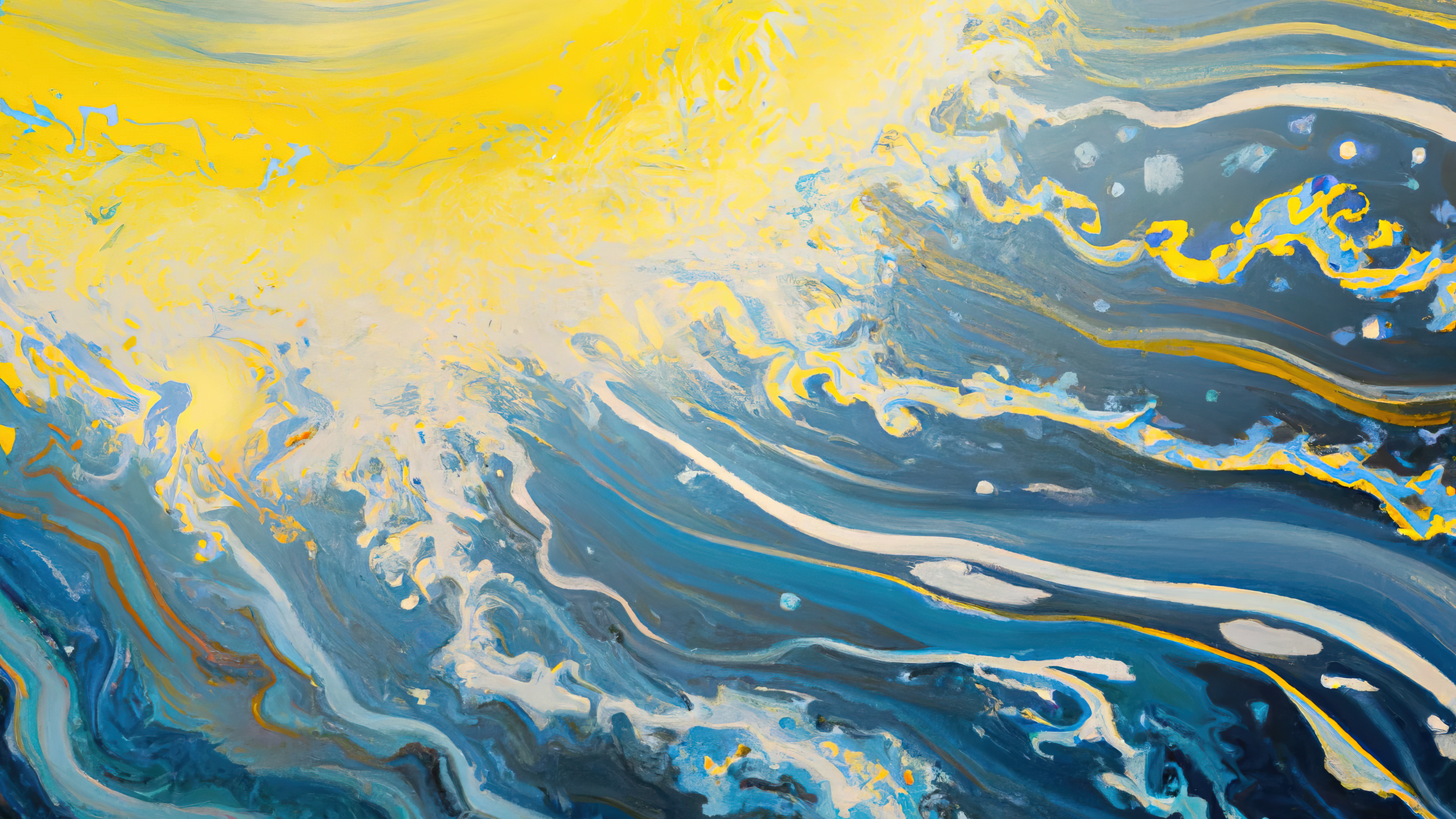 Ai Art Ai Painting Painting Sun Water Surreal 3840x2160