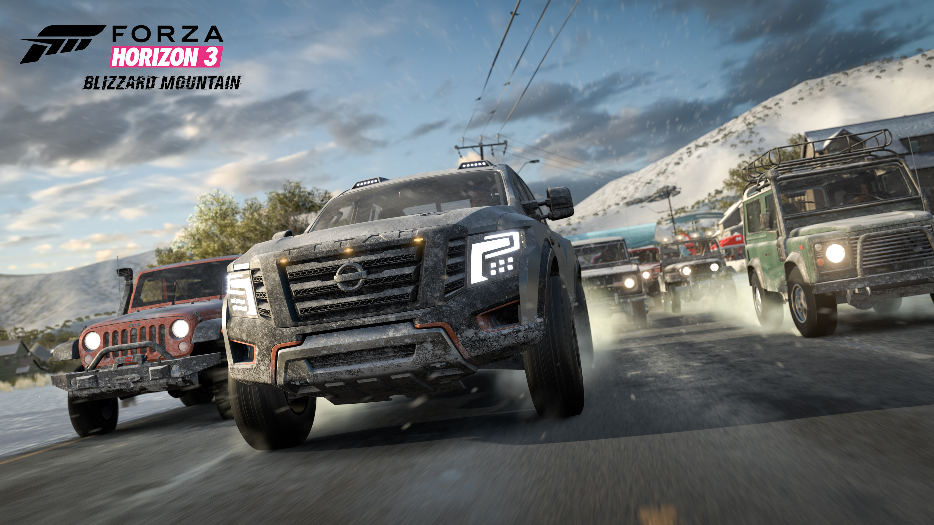 Forza Horizon 3 Video Games Car Truck Road Snow Logo Racing Race Cars 3840x2160
