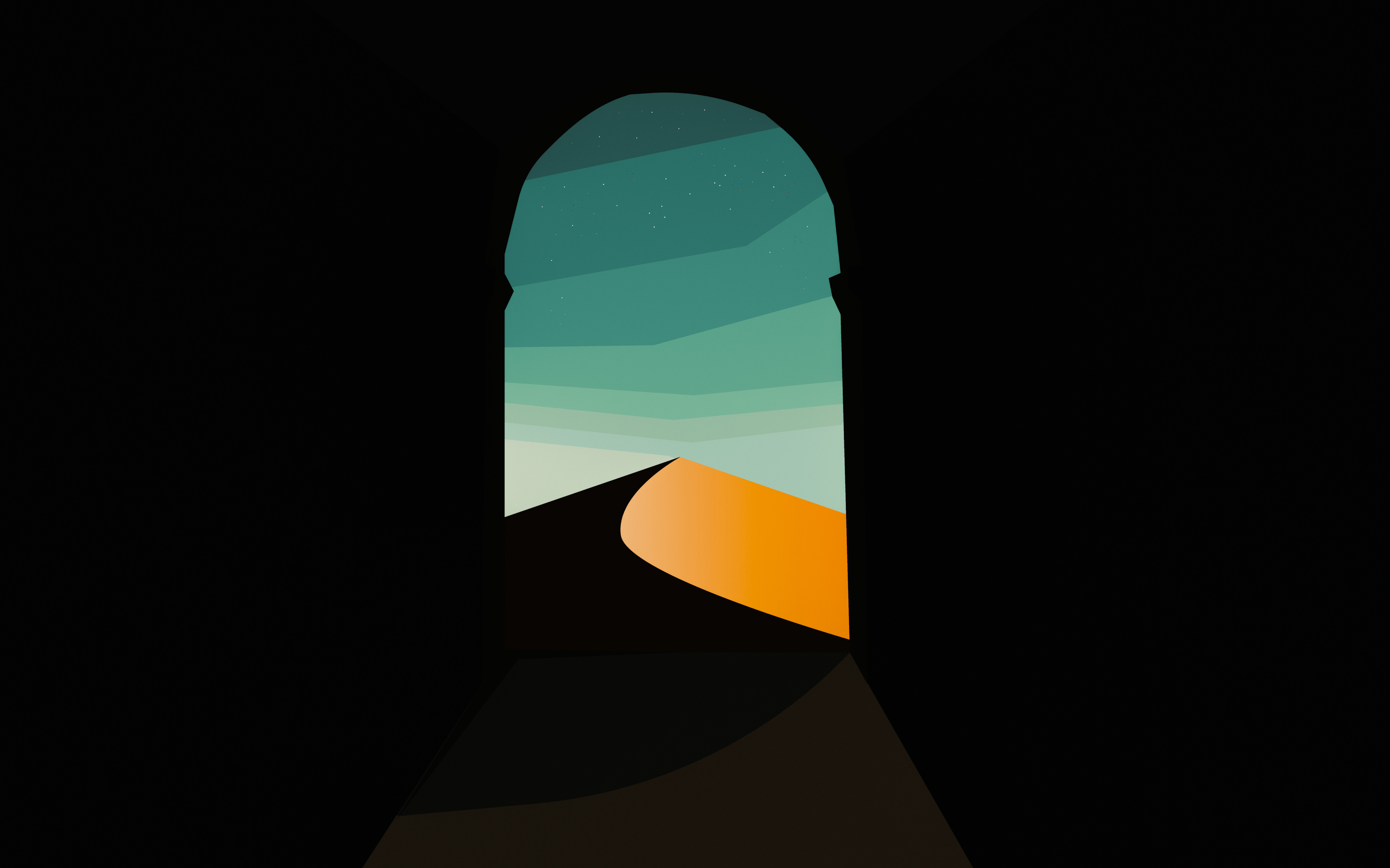 Sunset Boreal Studios Illusion Artwork Simple Background Minimalism Dunes Sky Desert 5760x3600
