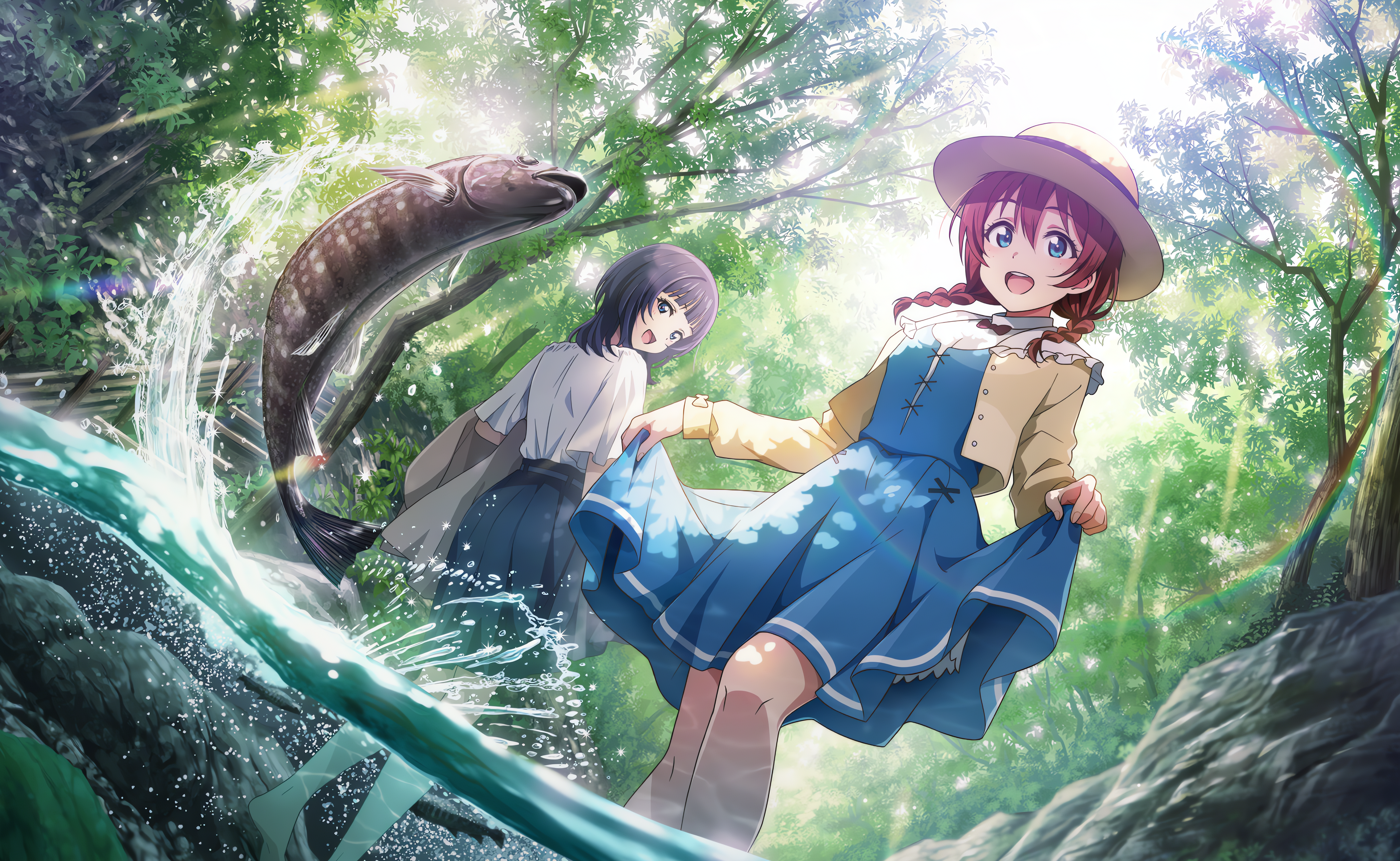 Emma Verde Love Live Love Live Nijigasaki High School Idol Club Water Standing In Water Fish Anime A 4096x2520