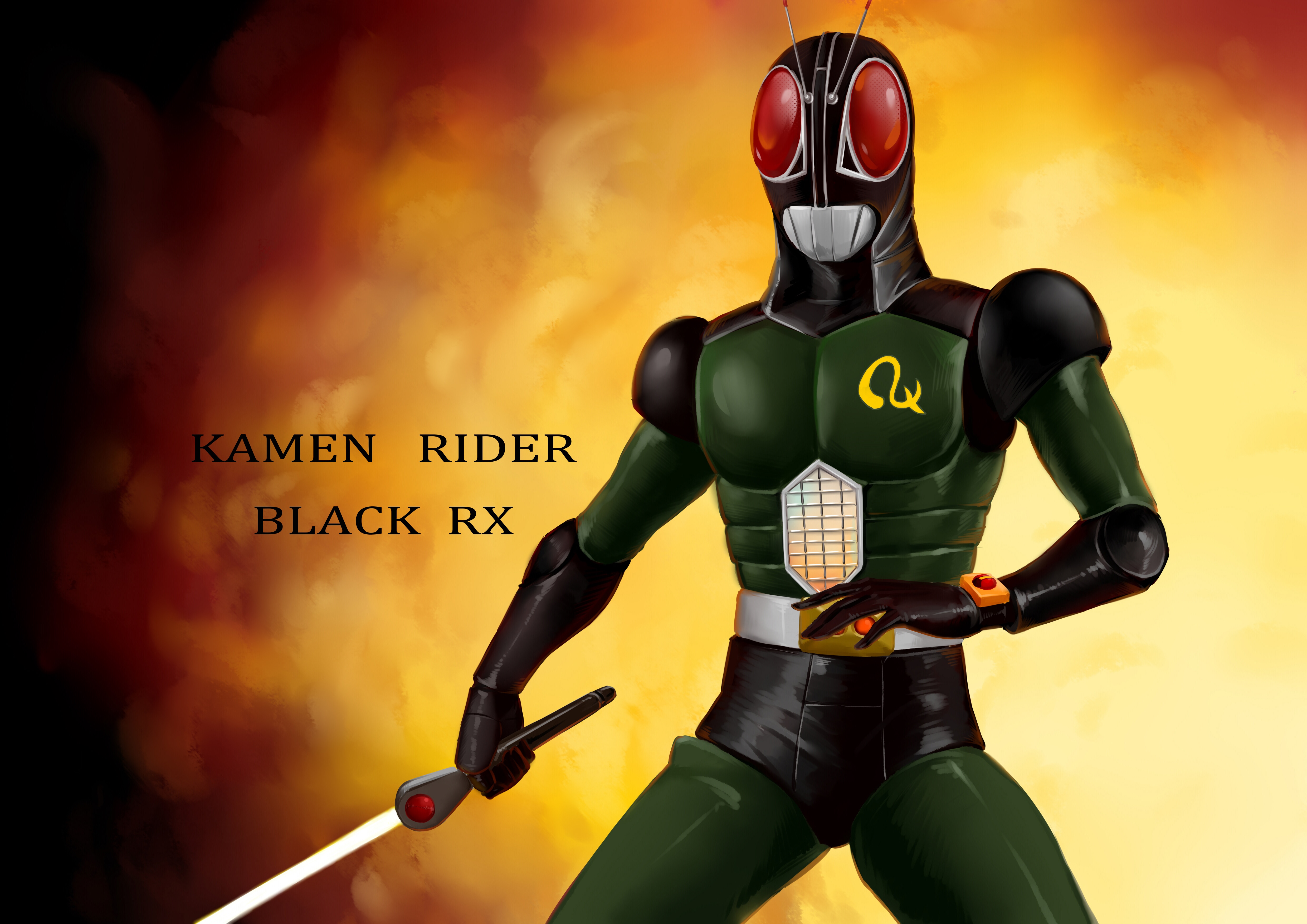 Tokusatsu Kamen Rider Kamen Rider BLACK RX Kamen Rider Black RX Character Solo Artwork Digital Art F 4960x3507