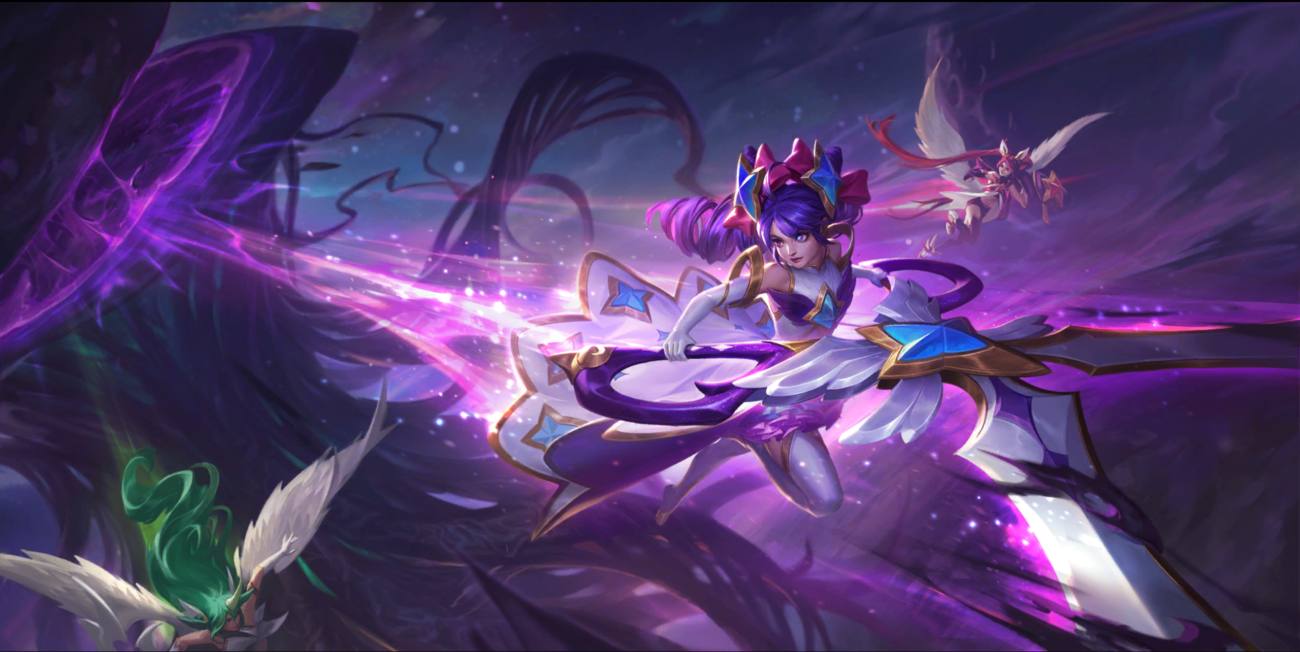 Gwen League Of Legends Star Guardian Video Games Video Game Art Video Game Characters 2560x1285