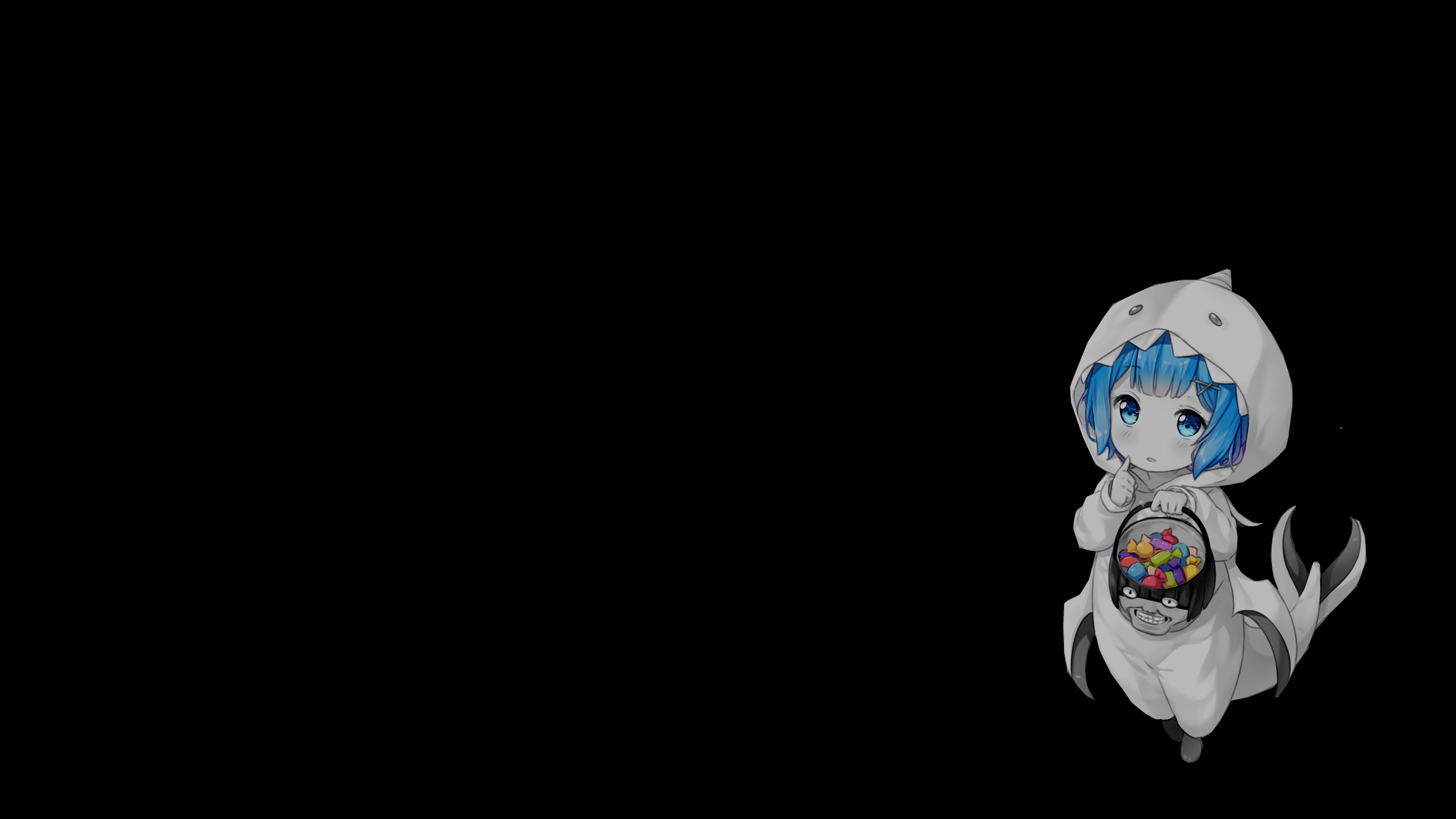 Simple Background Dark Background Black Background Selective Coloring Anime Girls Rem Re Zero Re Zer 3840x2160