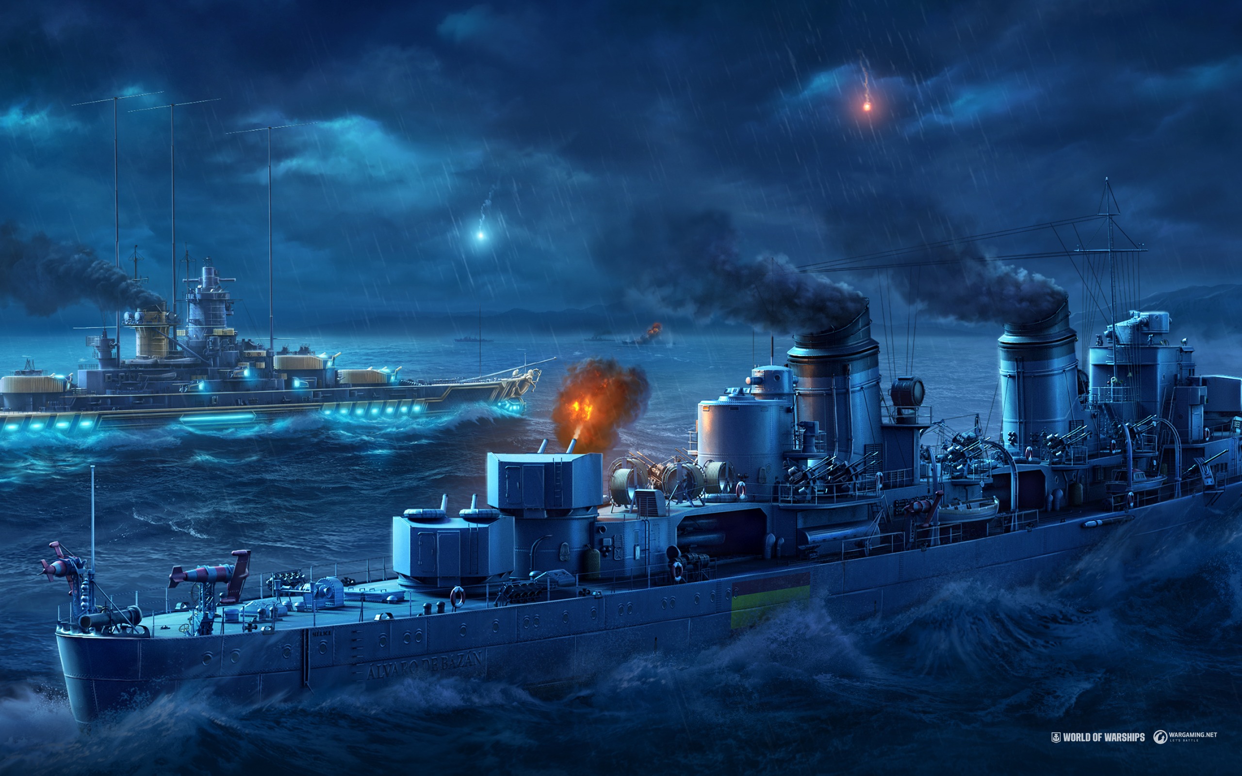 World Of Warships Wows Warship Wargaming War Water Ship Video Games Smoke 2560x1600