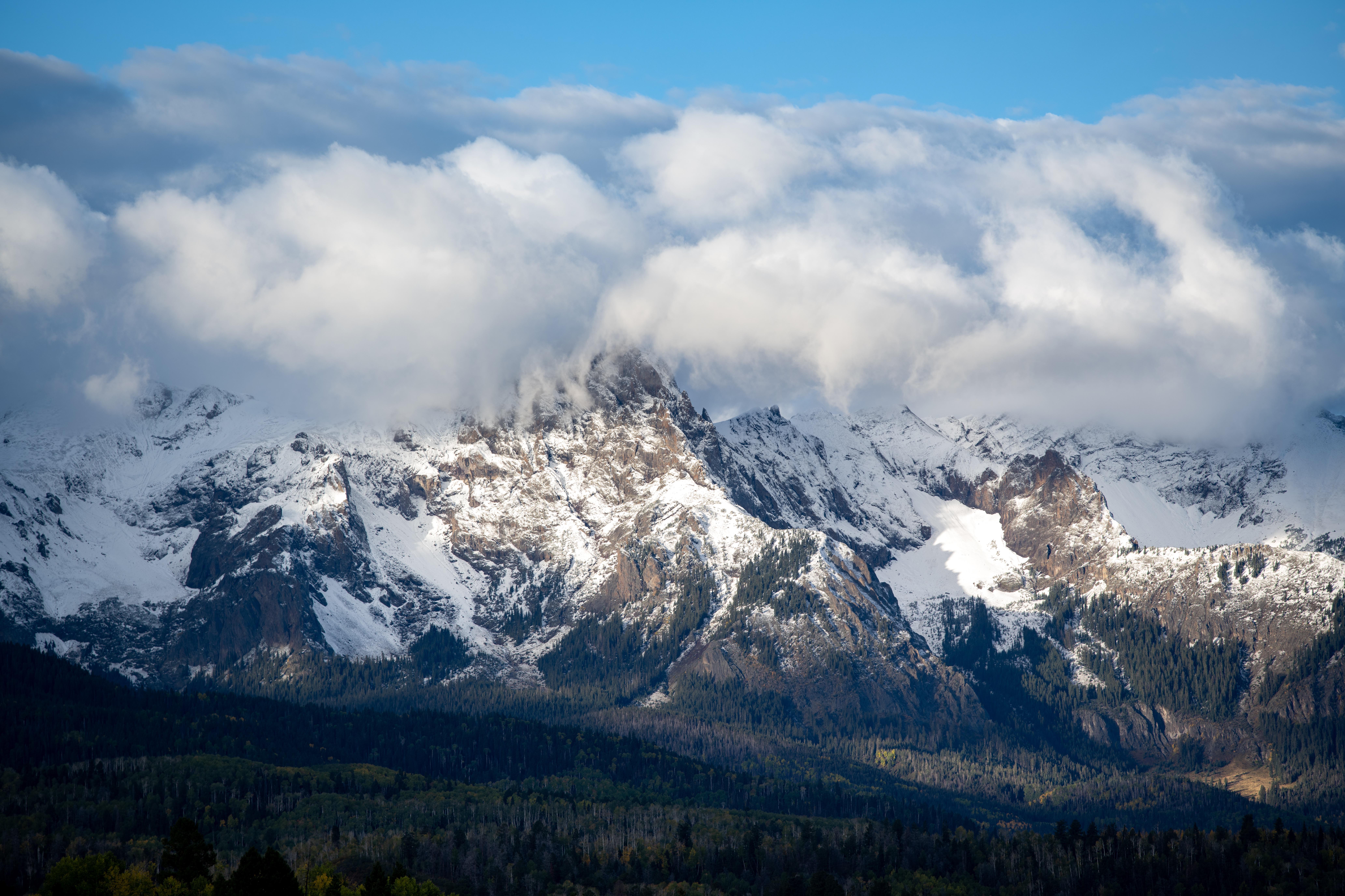 Colorado USA Nature Landscape Forest Mountains Clouds Snow 8256x5504