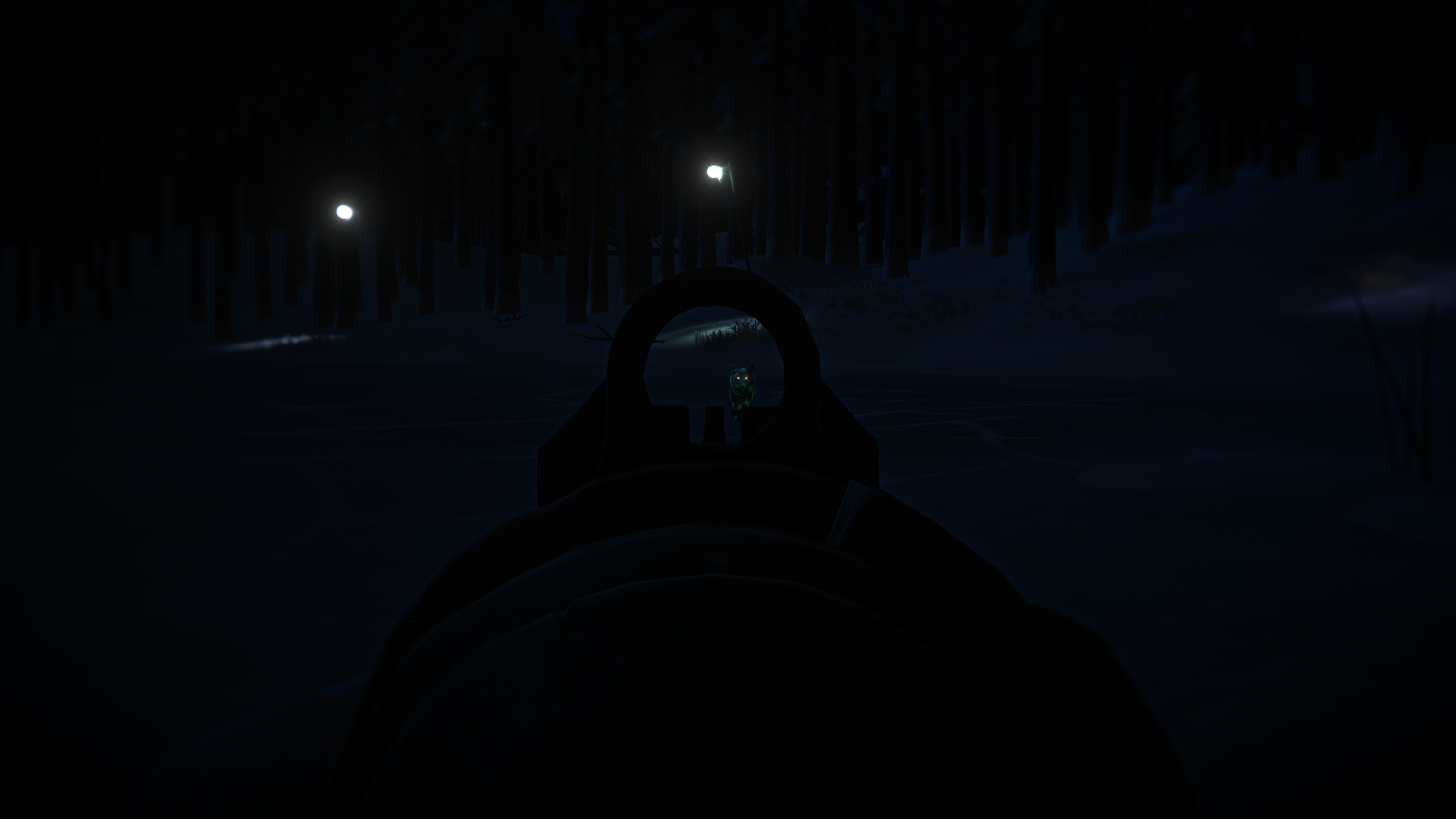 The Long Dark Screen Shot Video Games Survival Night Winter Snow Wolf Hunting 3840x2160