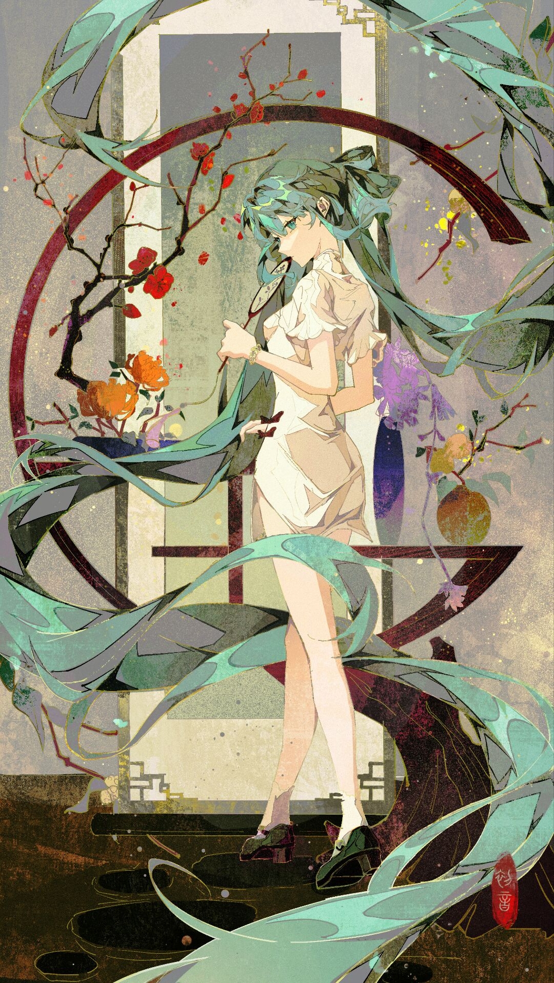 Anime Anime Girls Hatsune Miku Vocaloid Vertical Looking At Viewer Long Hair Heels Twintails 1080x1916