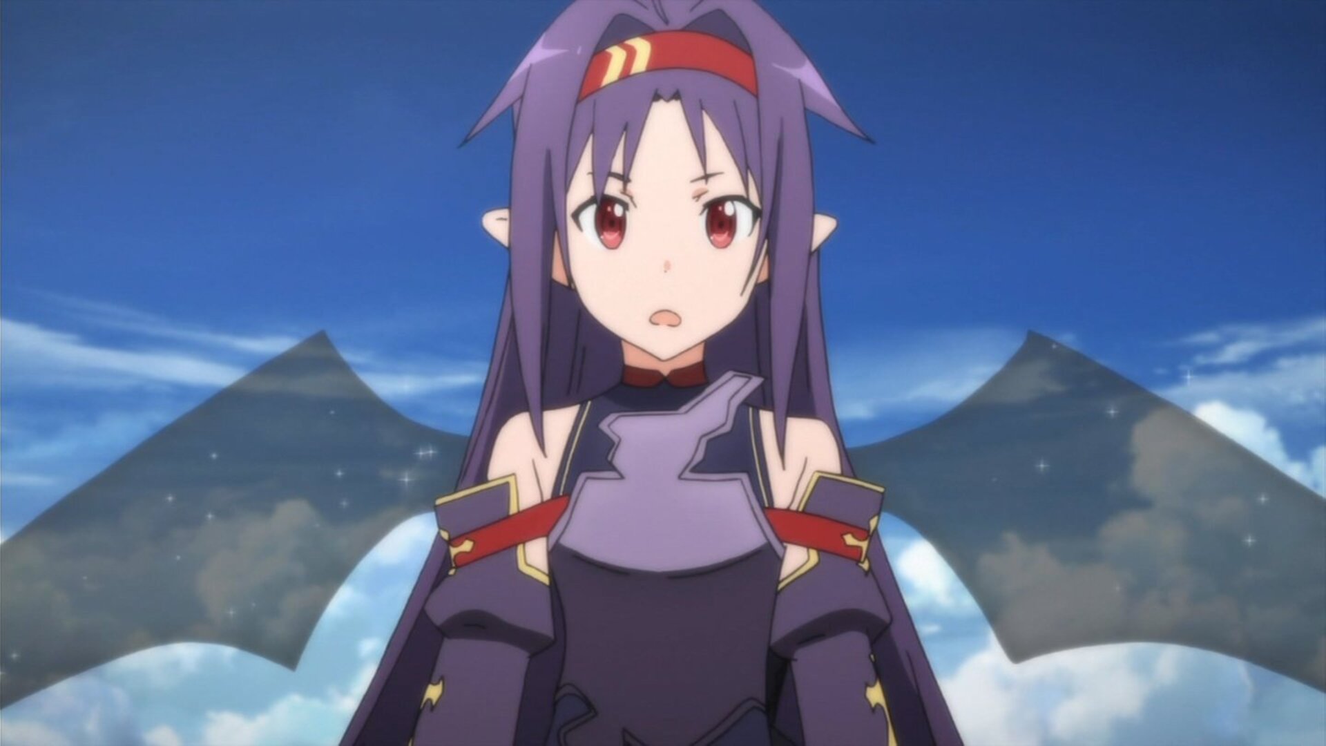 Anime Anime Girls Anime Screenshot Sword Art Online Konno Yuuki Long Hair Purple Hair Solo Digital A 1920x1080