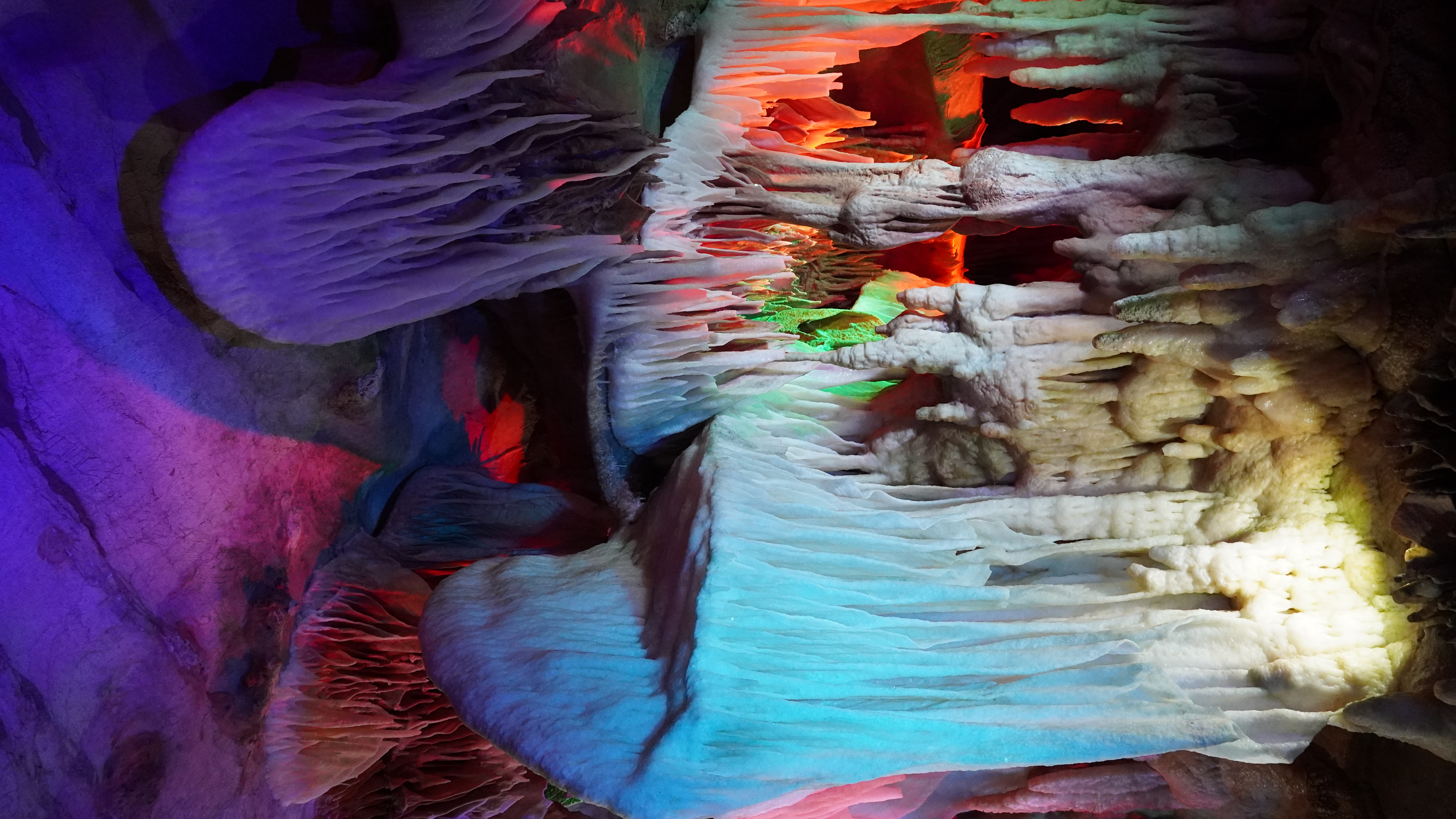 Cave Stalactites Vertical Colorful Nature 6000x3376