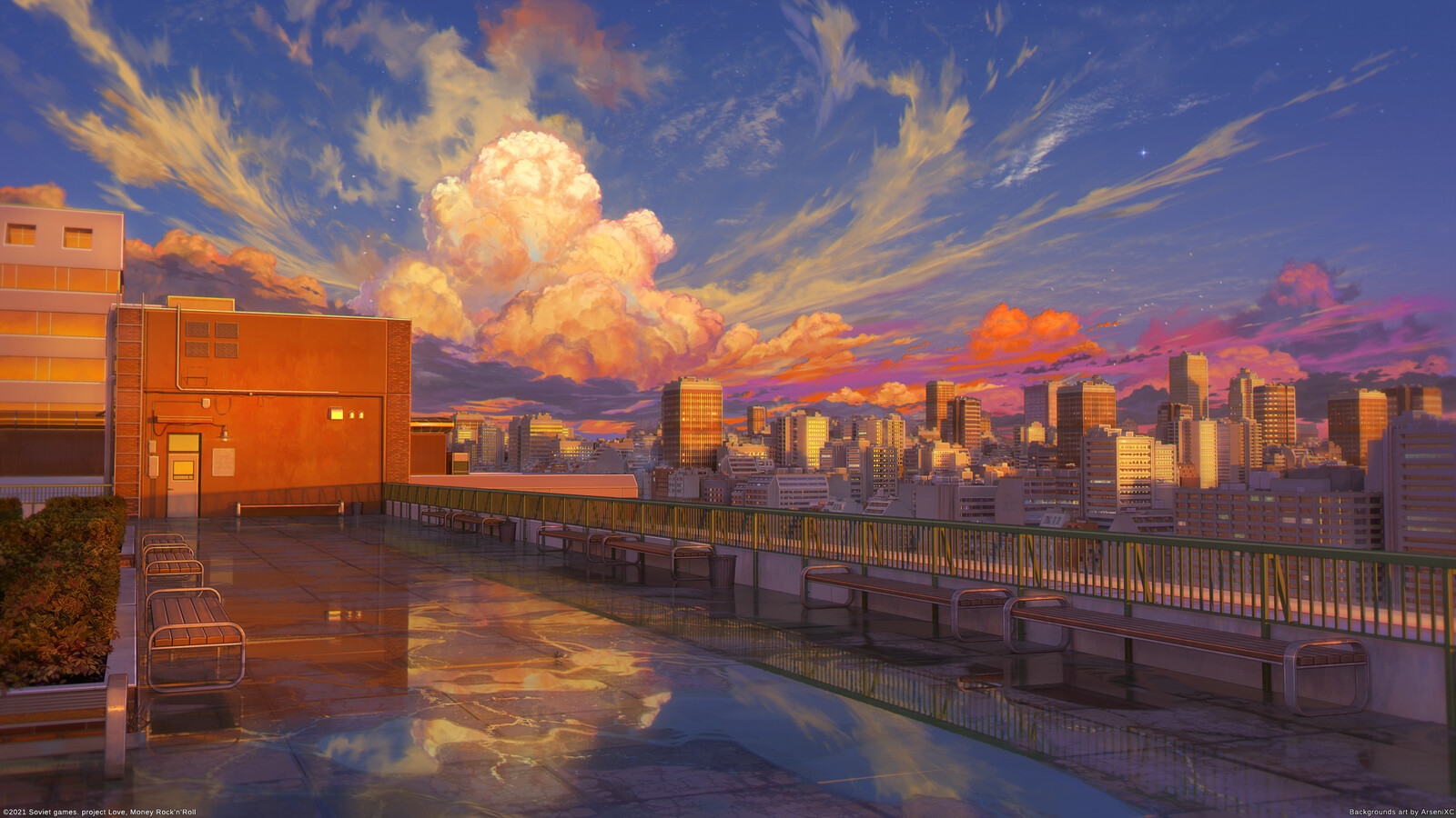 Clouds Building Cityscape Sunset Sky 1600x900