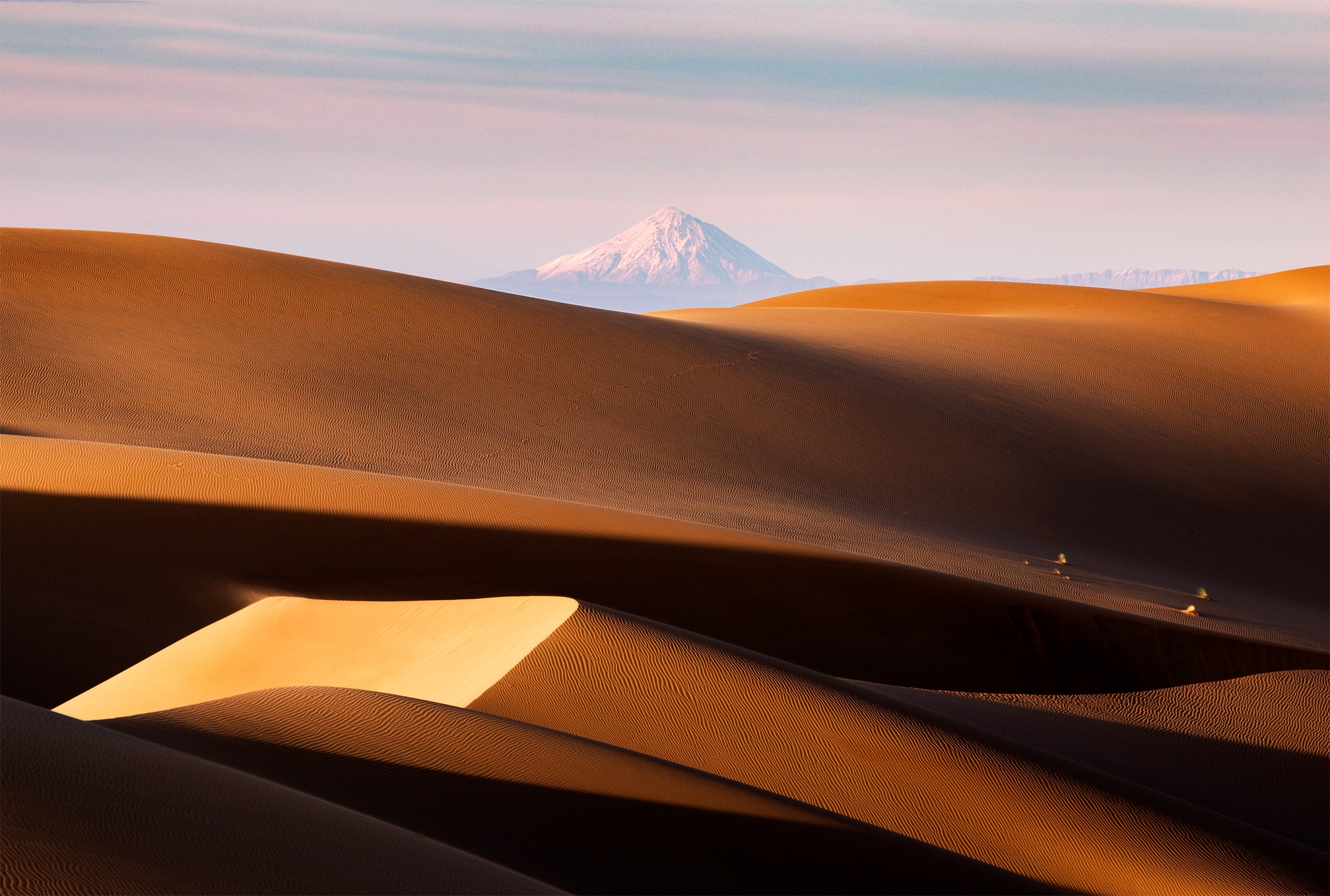 Damavand Desert Iran Photography Nature Landscape Mountains Dunes Peak Sand 3000x2020