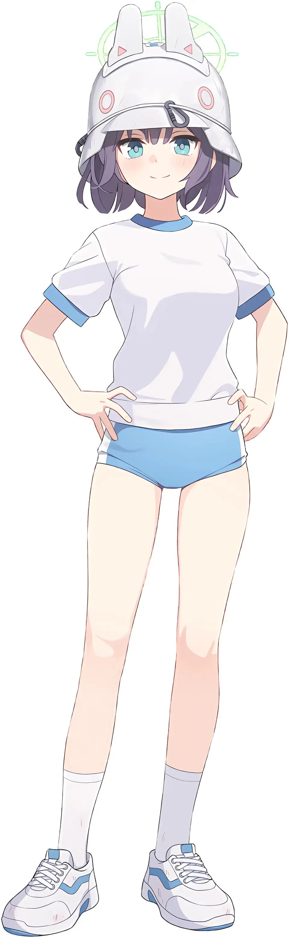 Anime Anime Girls Vertical Sports Shorts Blue Eyes Minimalism White Background 960x3116