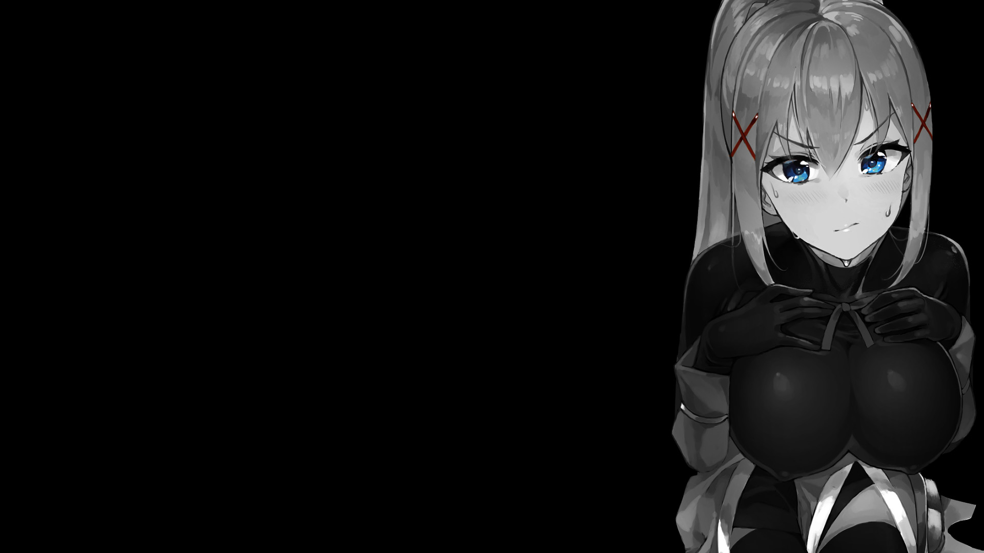 Simple Background Dark Background Black Background Selective Coloring Anime Girls Darkness KonoSuba  1920x1080