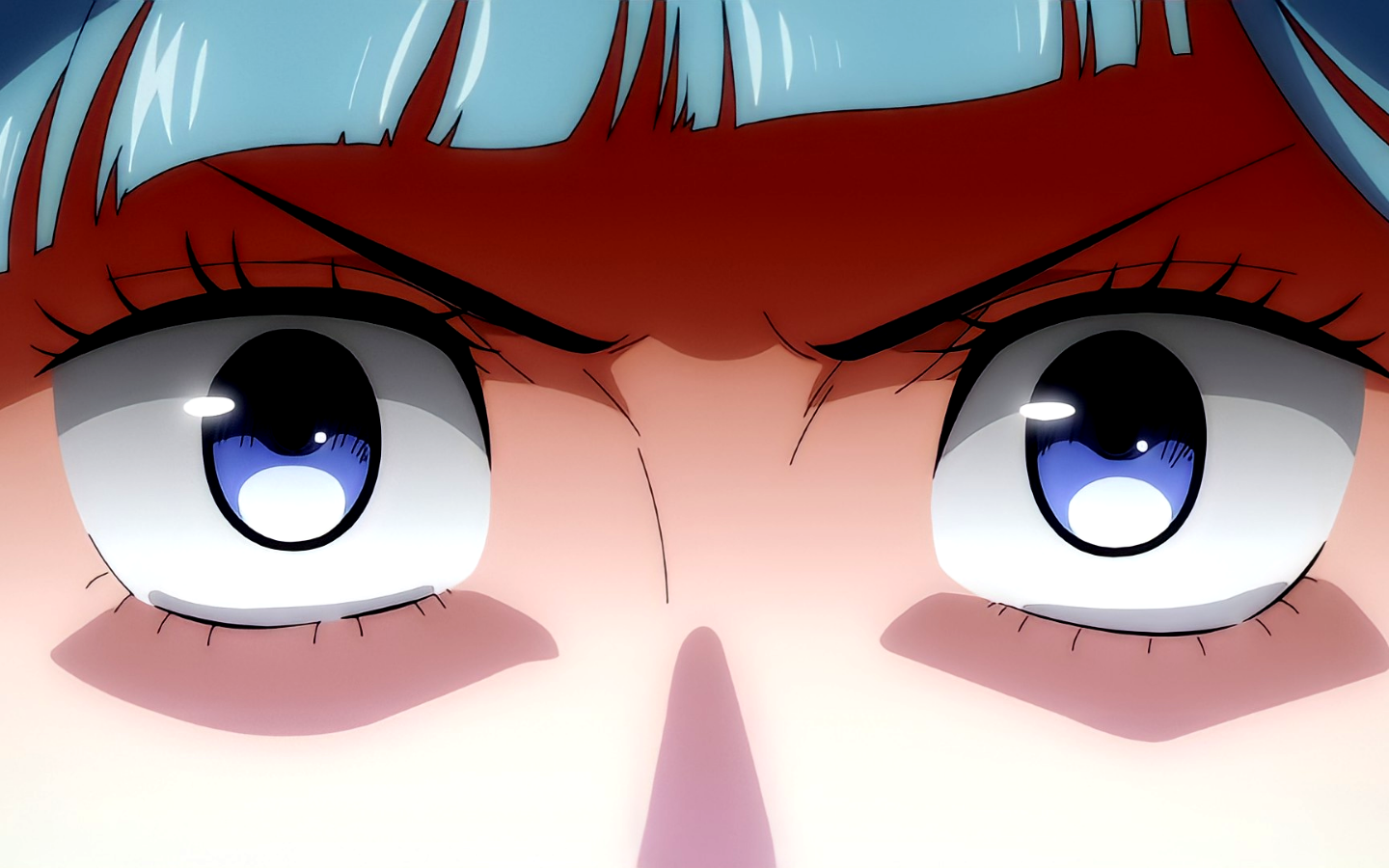 Frontal View Blue Hair Blue Eyes Frown Angry Anime Girls Jujutsu Kaisen 1440x900