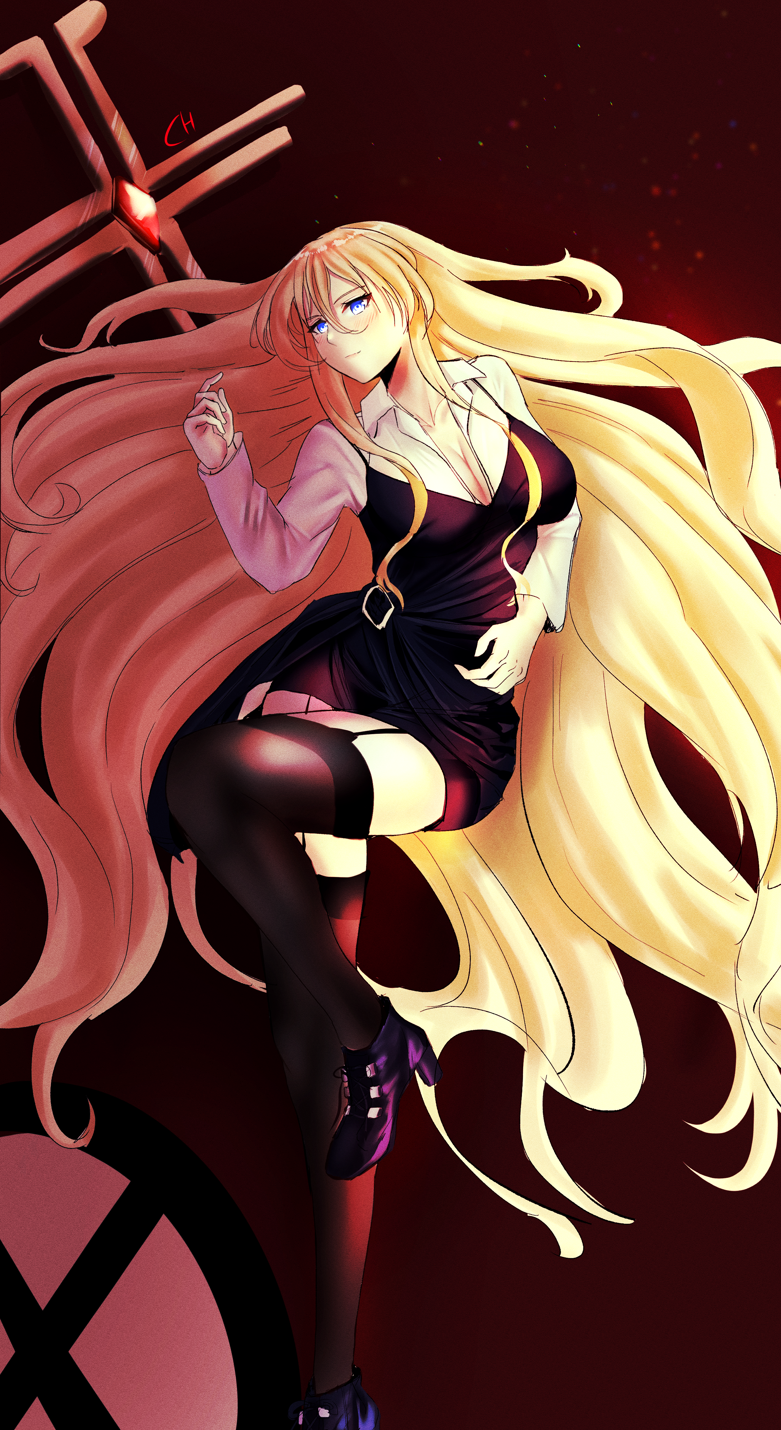 Anime Anime Girls Azur Lane Bismarck Azur Lane Long Hair Blonde Solo Artwork Digital Art Fan Art 2508x4591