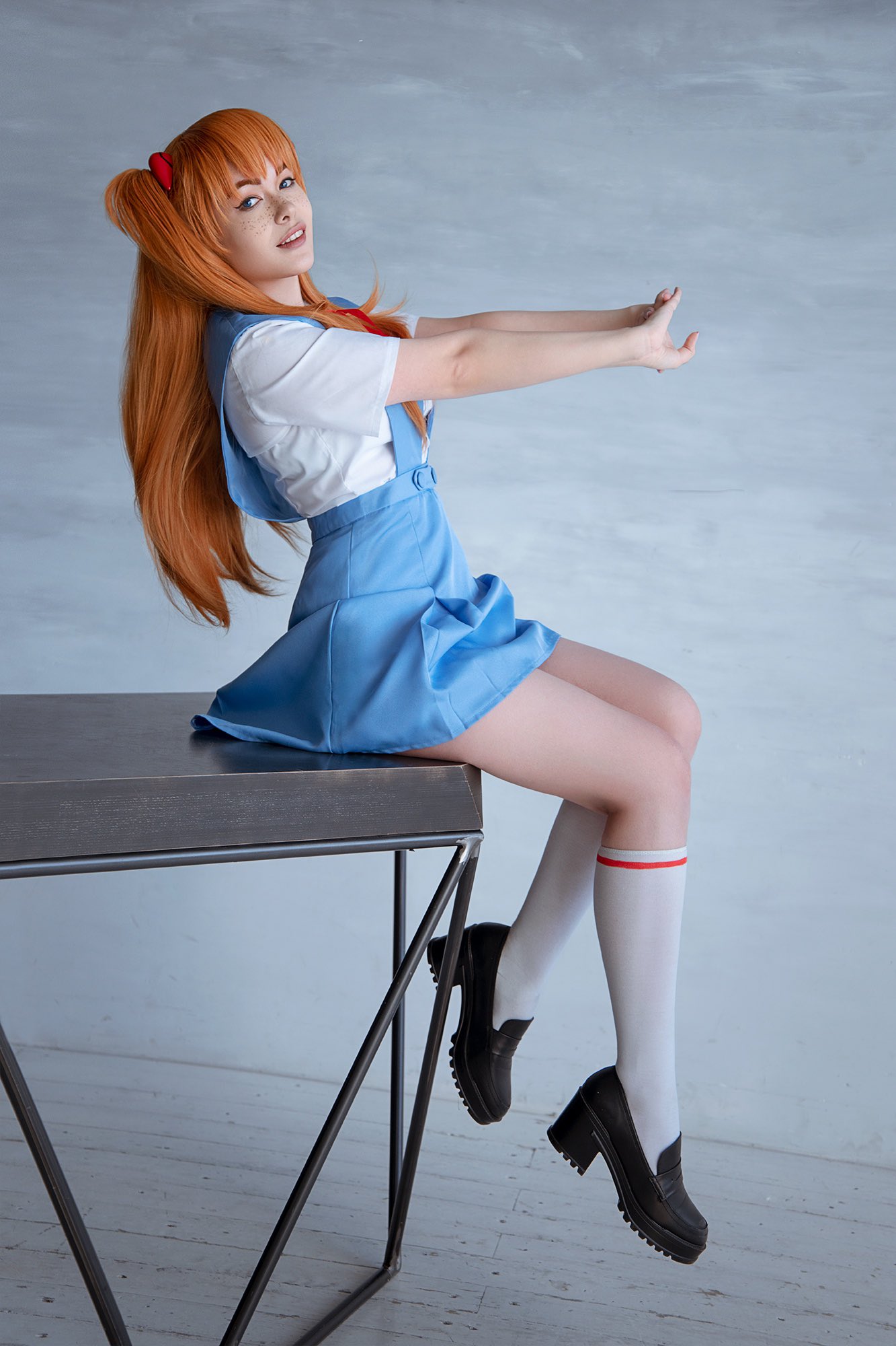 Neon Genesis Evangelion Asuka Langley Soryu Cosplay Women Model Redhead Anime Girls School Uniform S 1333x2000