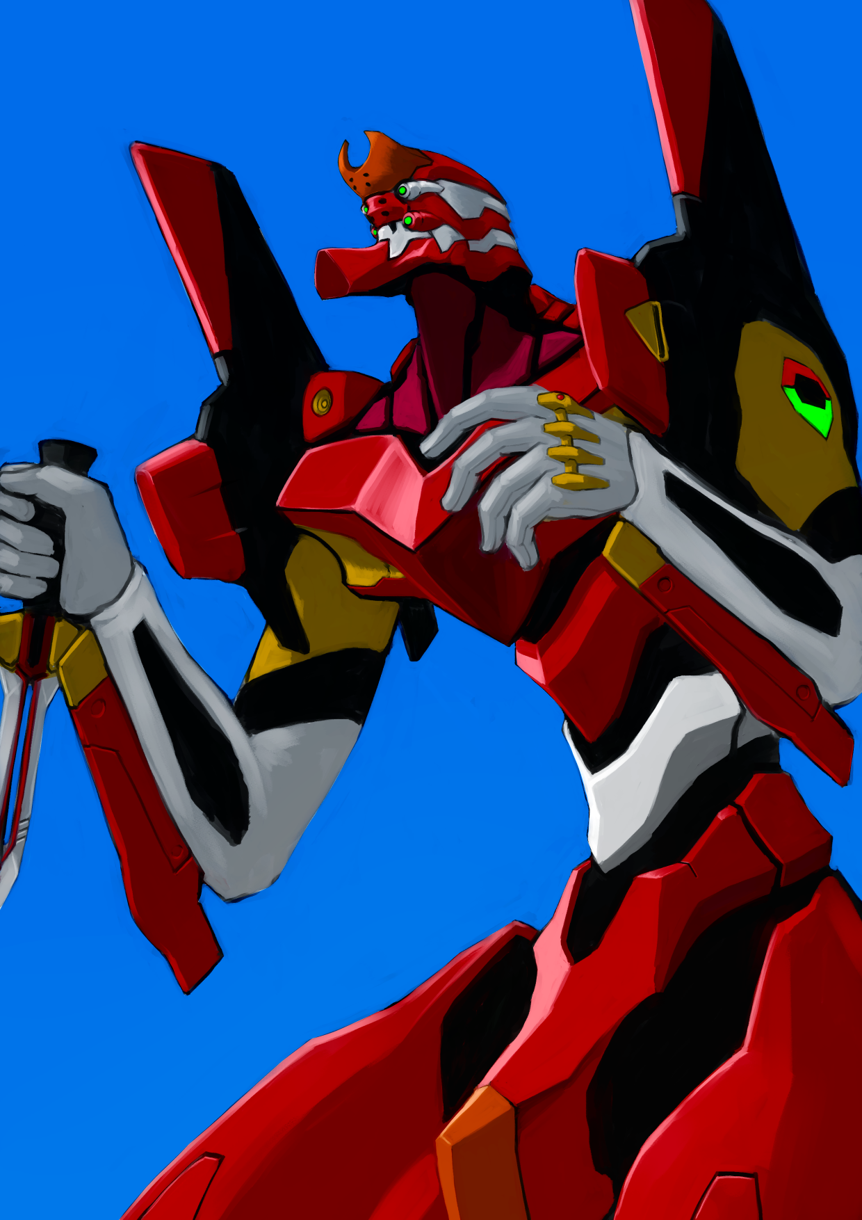 Anime Mechs Super Robot Taisen EVA Unit 02 Neon Genesis Evangelion Artwork Digital Art Fan Art Simpl 1240x1754