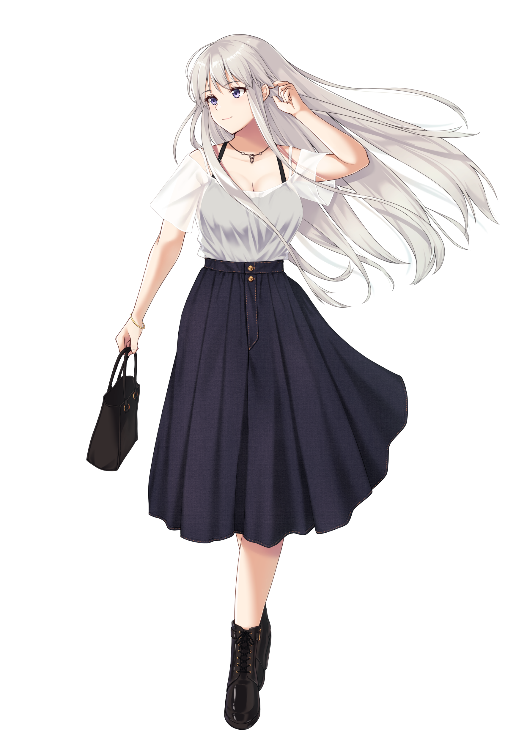 Anime Anime Girls Azur Lane Enterprise Azur Lane Long Hair White Hair Solo Artwork Digital Art Fan A 1736x2456