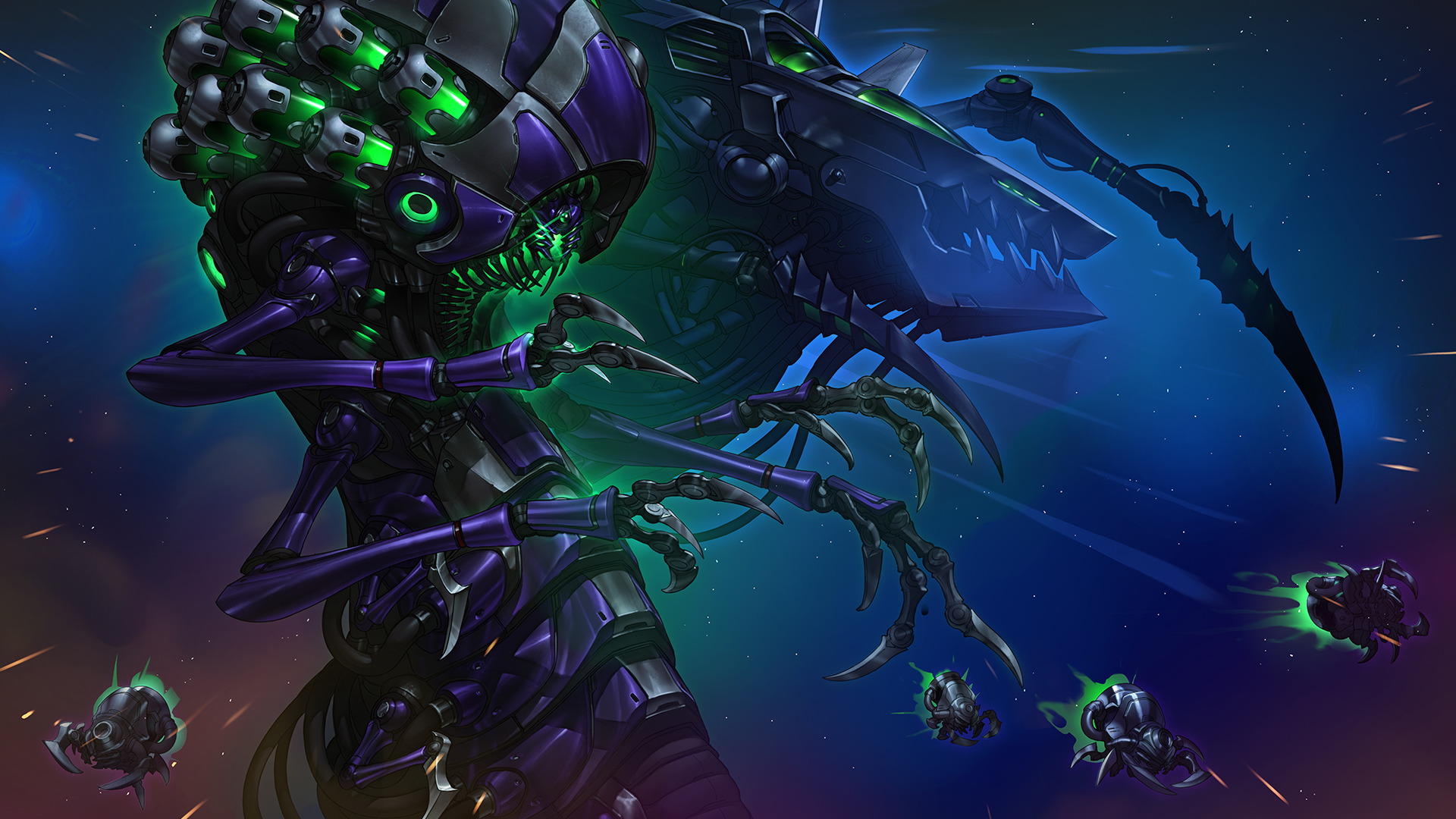 Hots Heroes Of The Storm StarCraft Mechs Crossover Zerg Video Game Art Video Games 1920x1080
