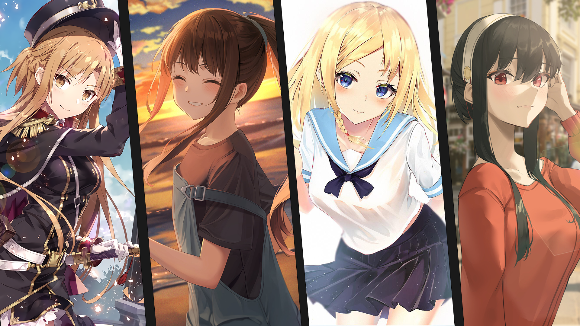 Anime Anime Girls Hayasaka Ai Yor Forger Yuuki Asuna Sword Art Online Crossover Hat 1920x1080