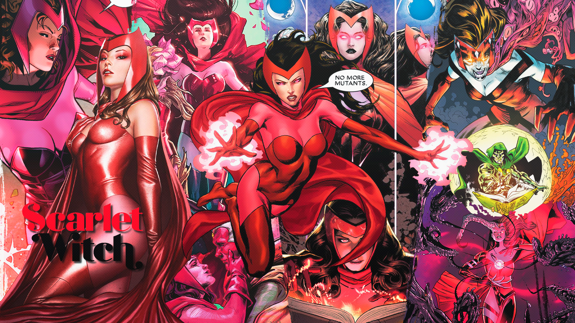 Scarlet Witch X Men Collage Marvel Comics Marvel Character DinocoZero 1920x1080