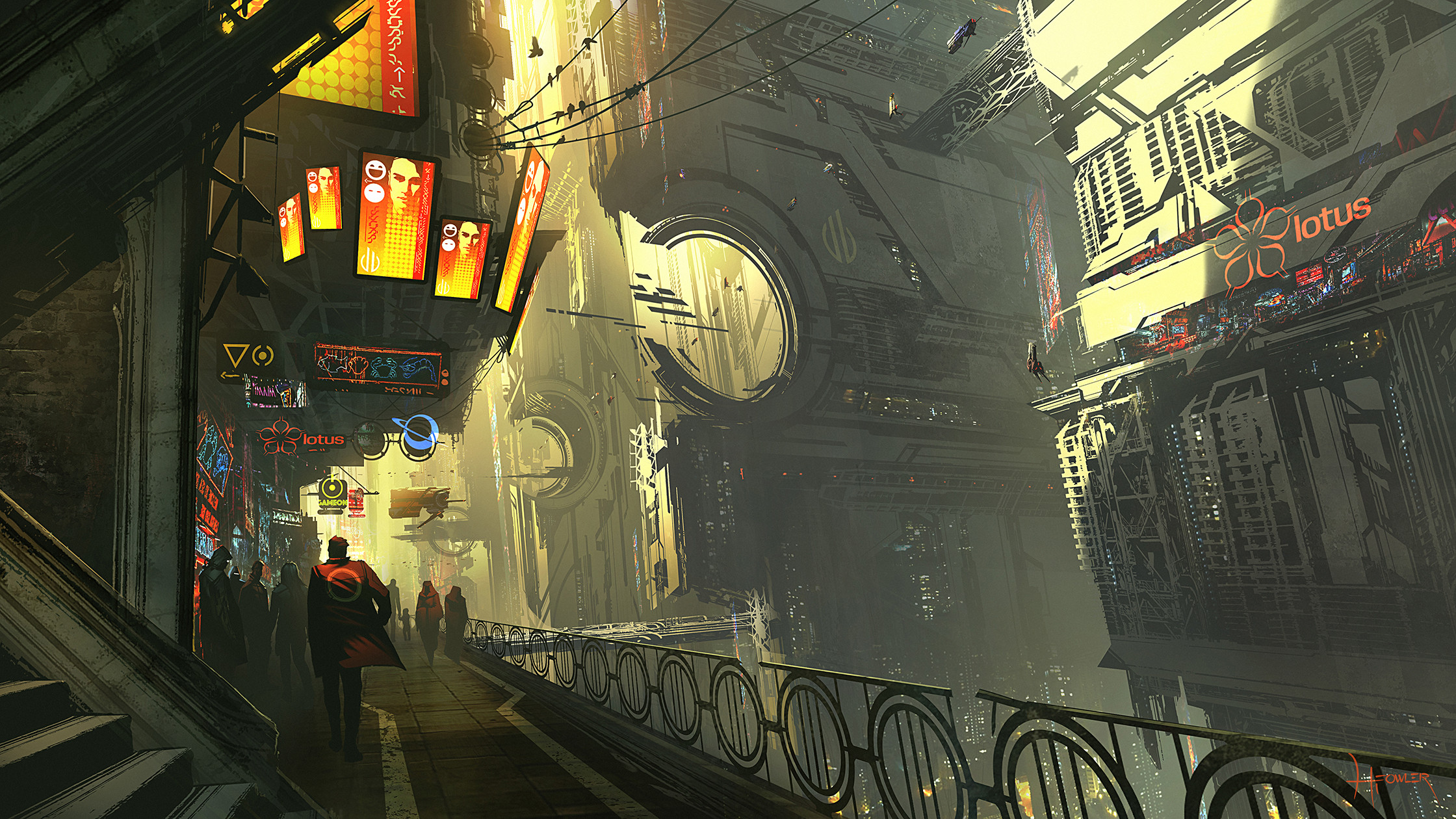 Digital Digital Art Artwork Illustration City Cityscape Cyberpunk Environment Hardy Fowler Fantasy A 2240x1260