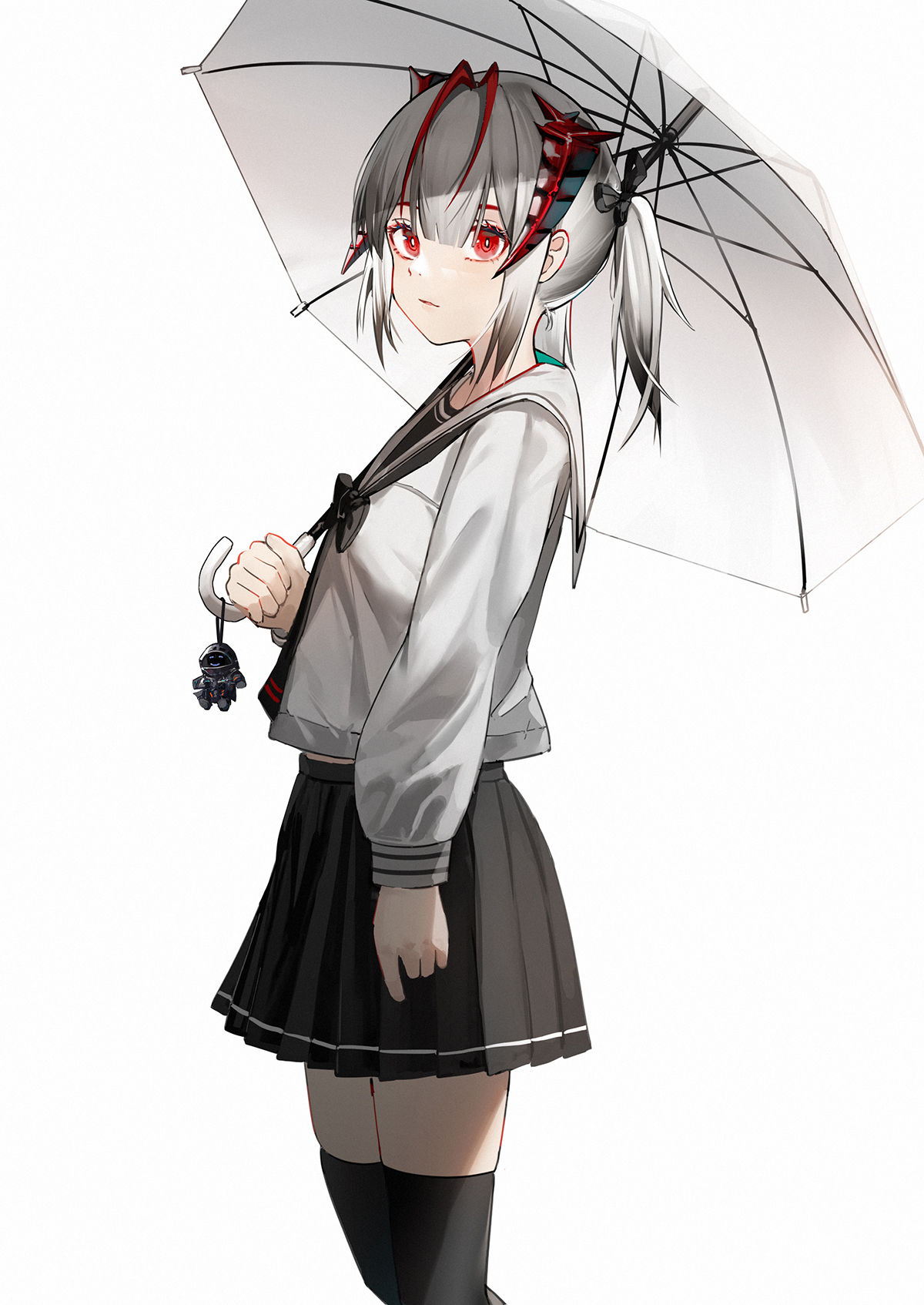 Arknights Anime Girls Umbrella Vertical White Background Minimalism 1200x1694