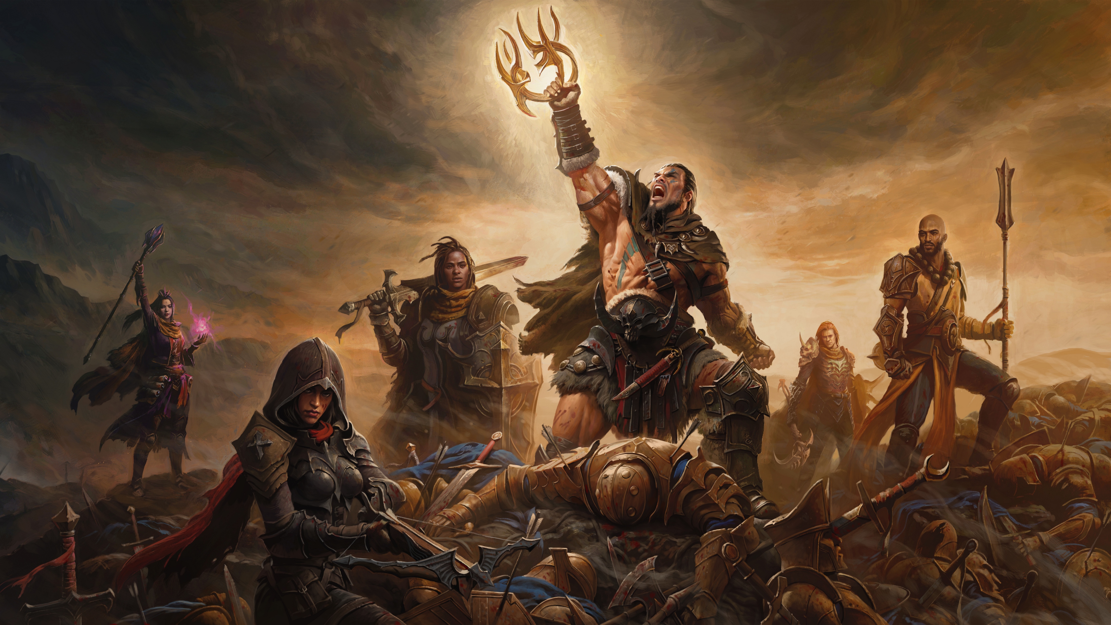 Diablo Video Games Video Game Art Warrior Artwork Armor Weapon War Men Women Fantasy Art 3840x2160