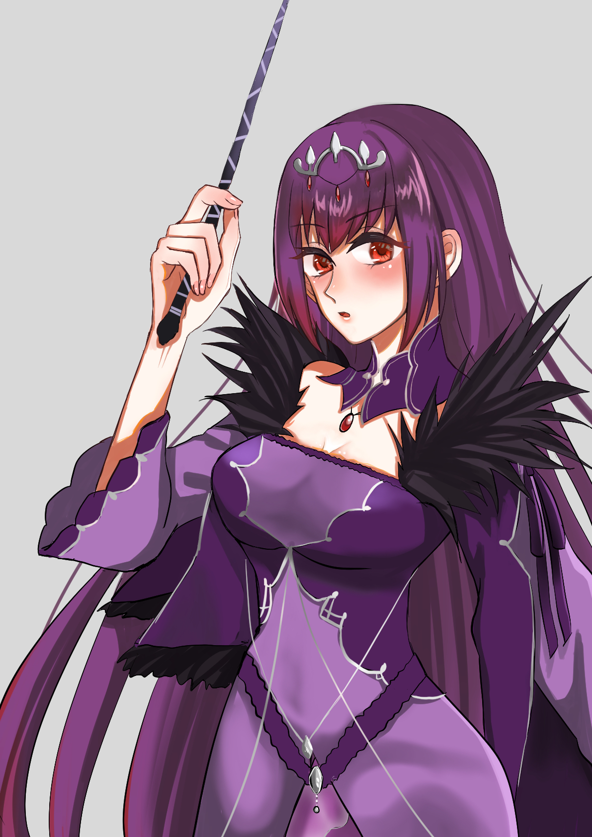 Anime Anime Girls Fate Series Fate Grand Order Solo Scathach Skadi Long Hair Purple Hair Artwork Dig 1191x1684