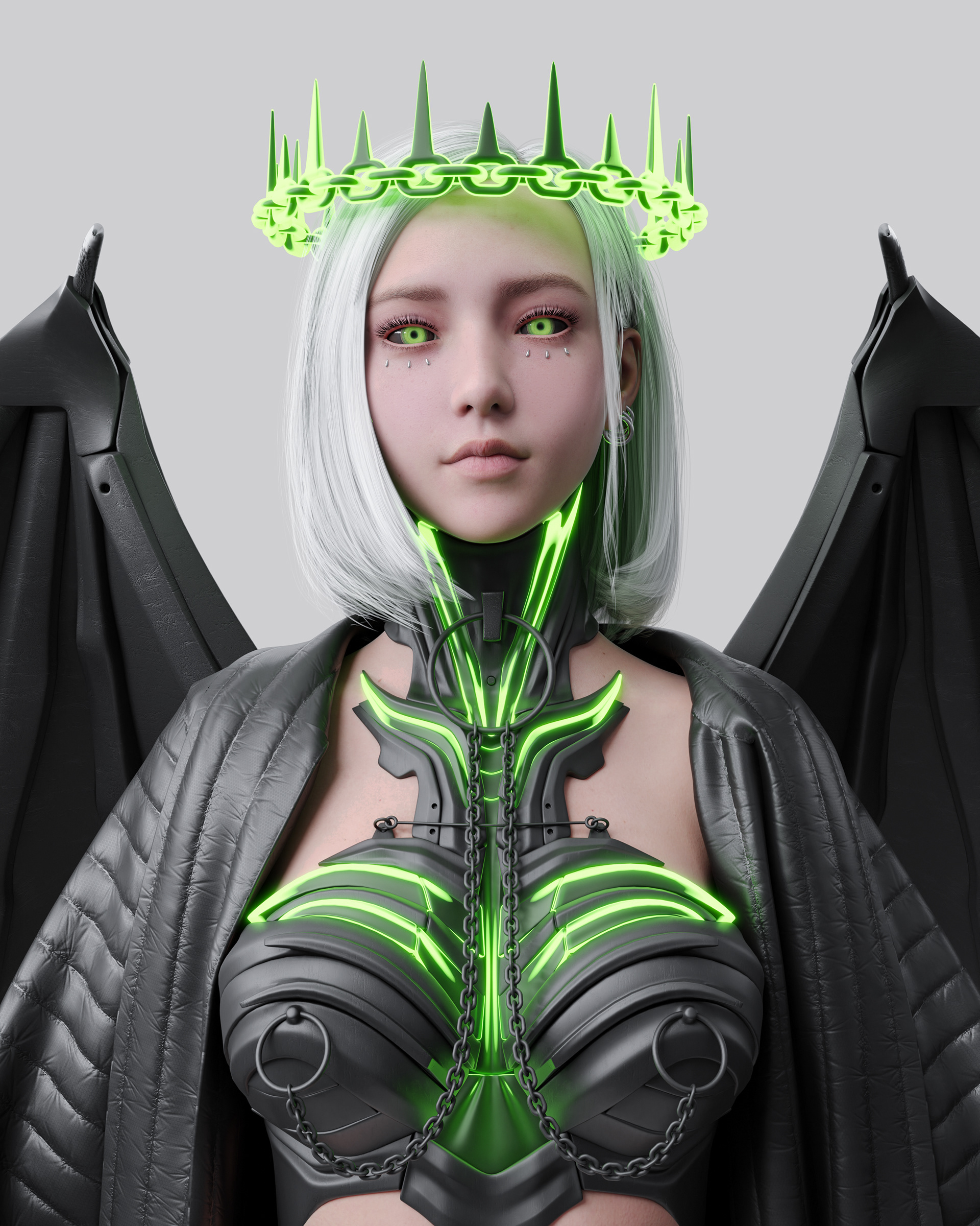 Digital Digital Art Artwork Illustration Render Portrait Armor Science Fiction Cyberpunk Abstract Wi 1920x2400