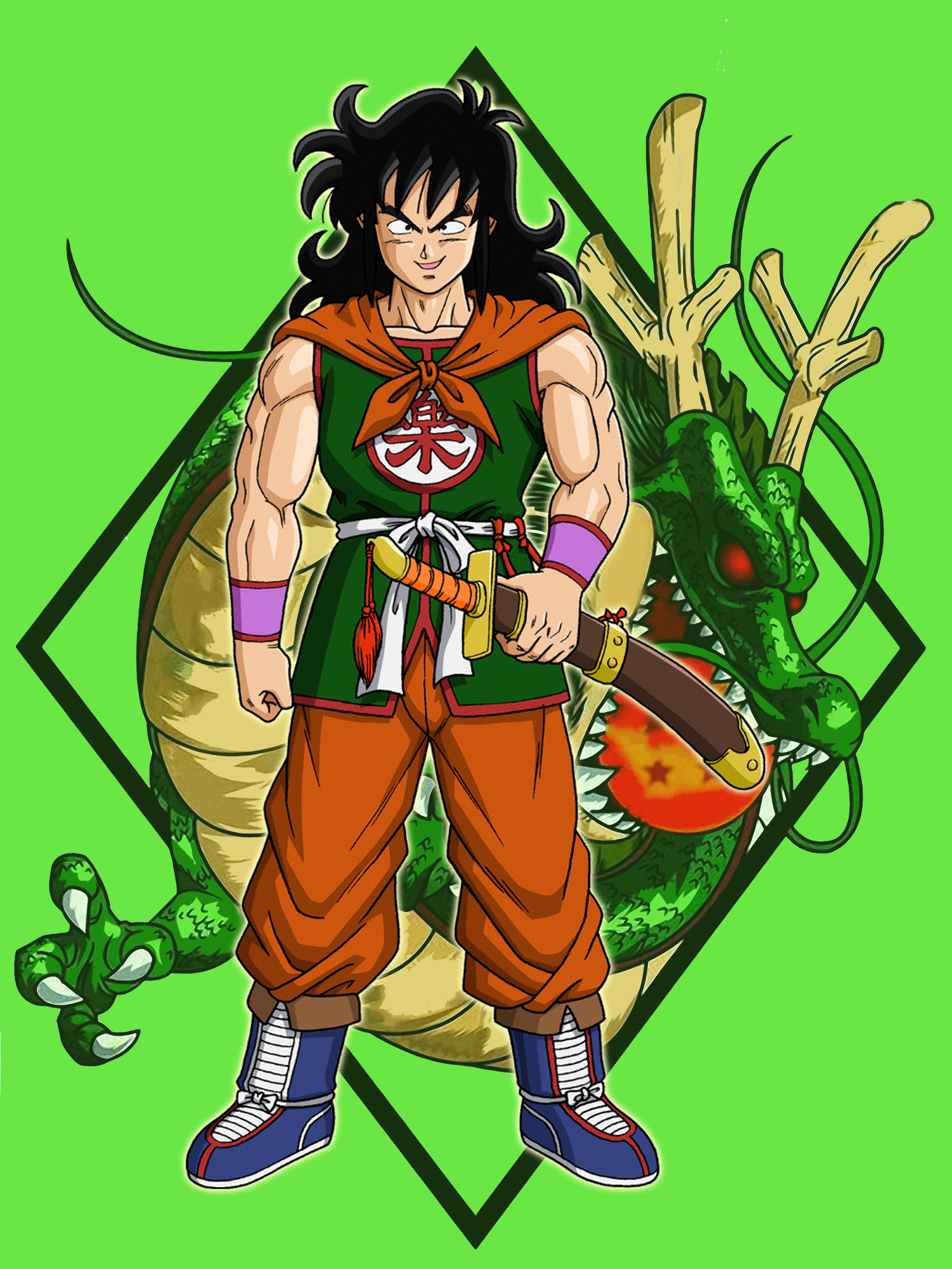 Dragon Ball Dragon Ball GT Dragon Ball Z Vertical Yamcha Anime Boys Green Background Dragon Muscles 1800x2400