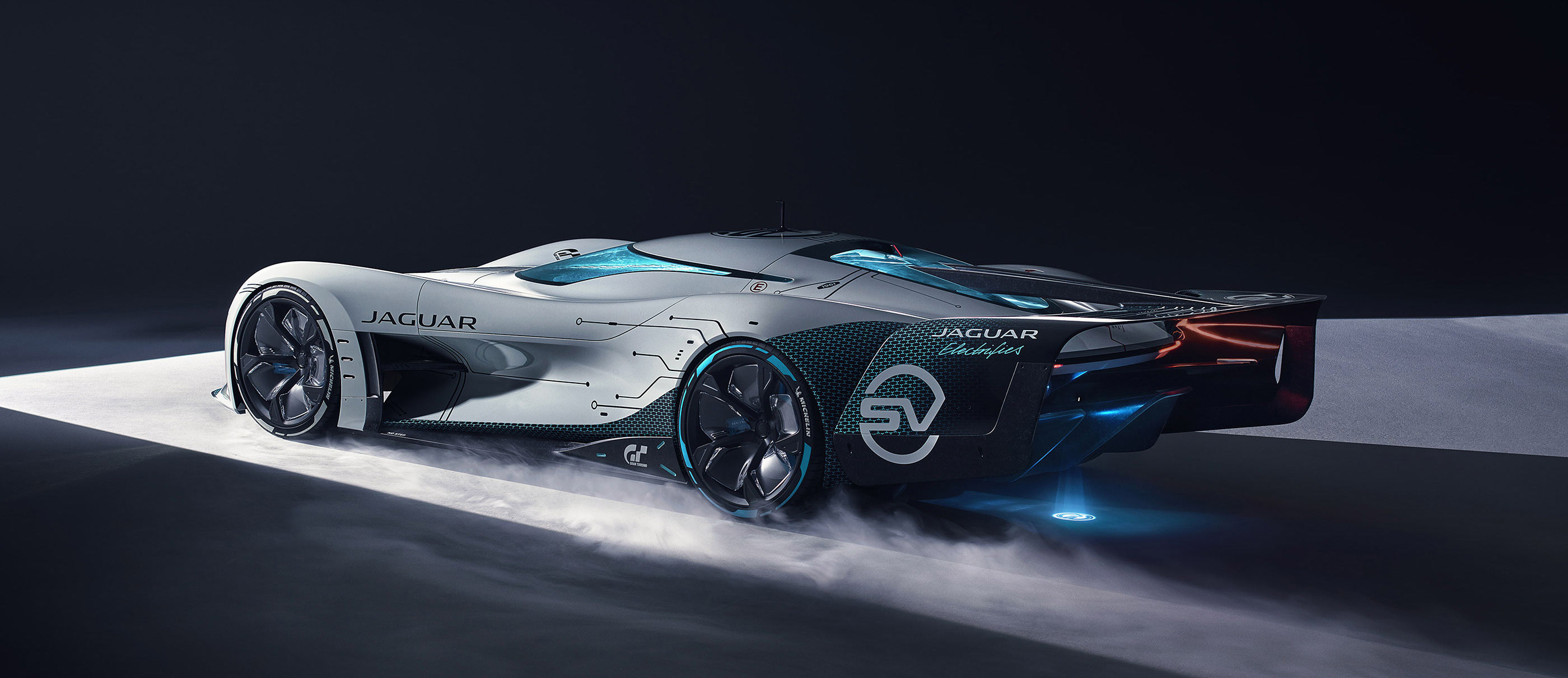 Jaguar Car Jaguar Vision GT SV Behance Car Vehicle Futuristic Concept Cars CGi Vision Gran Turismo S 2800x1210