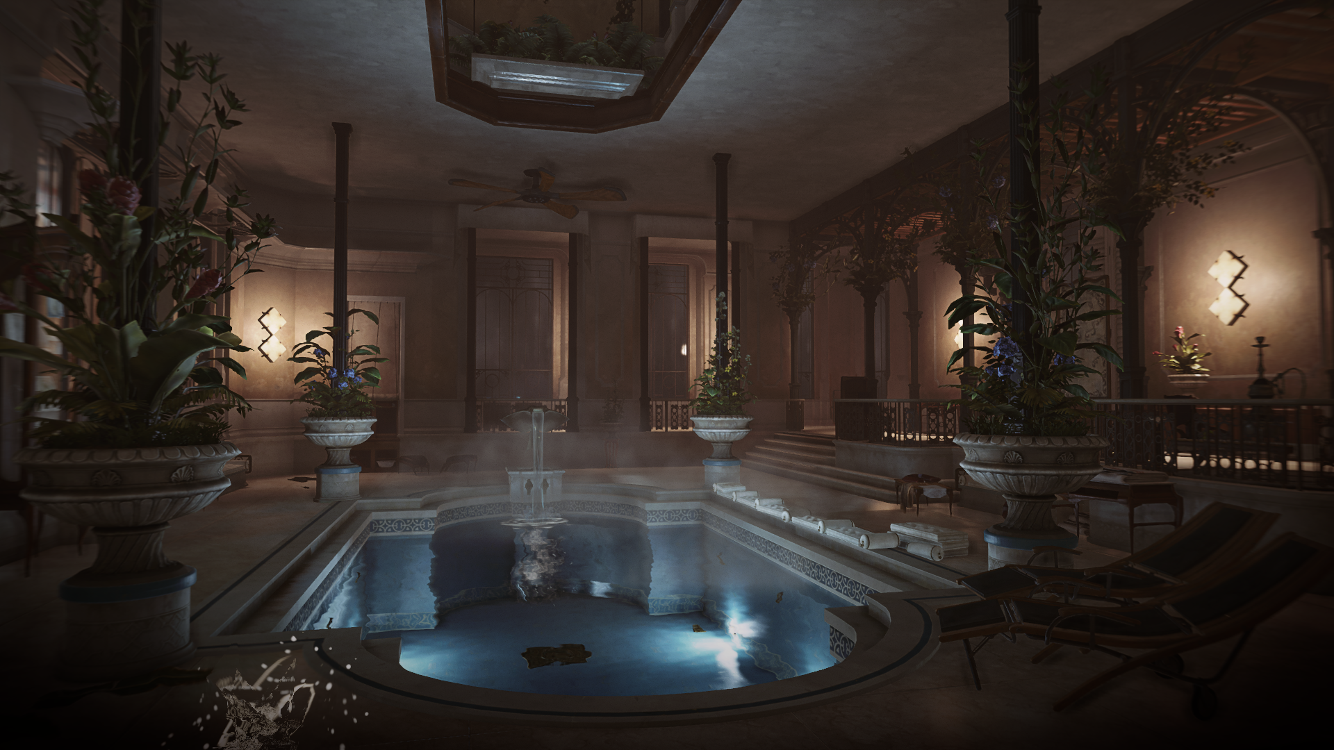 Dishonored 2 Video Games PC Gaming Screen Shot Swimming Pool CGi 1920x1080