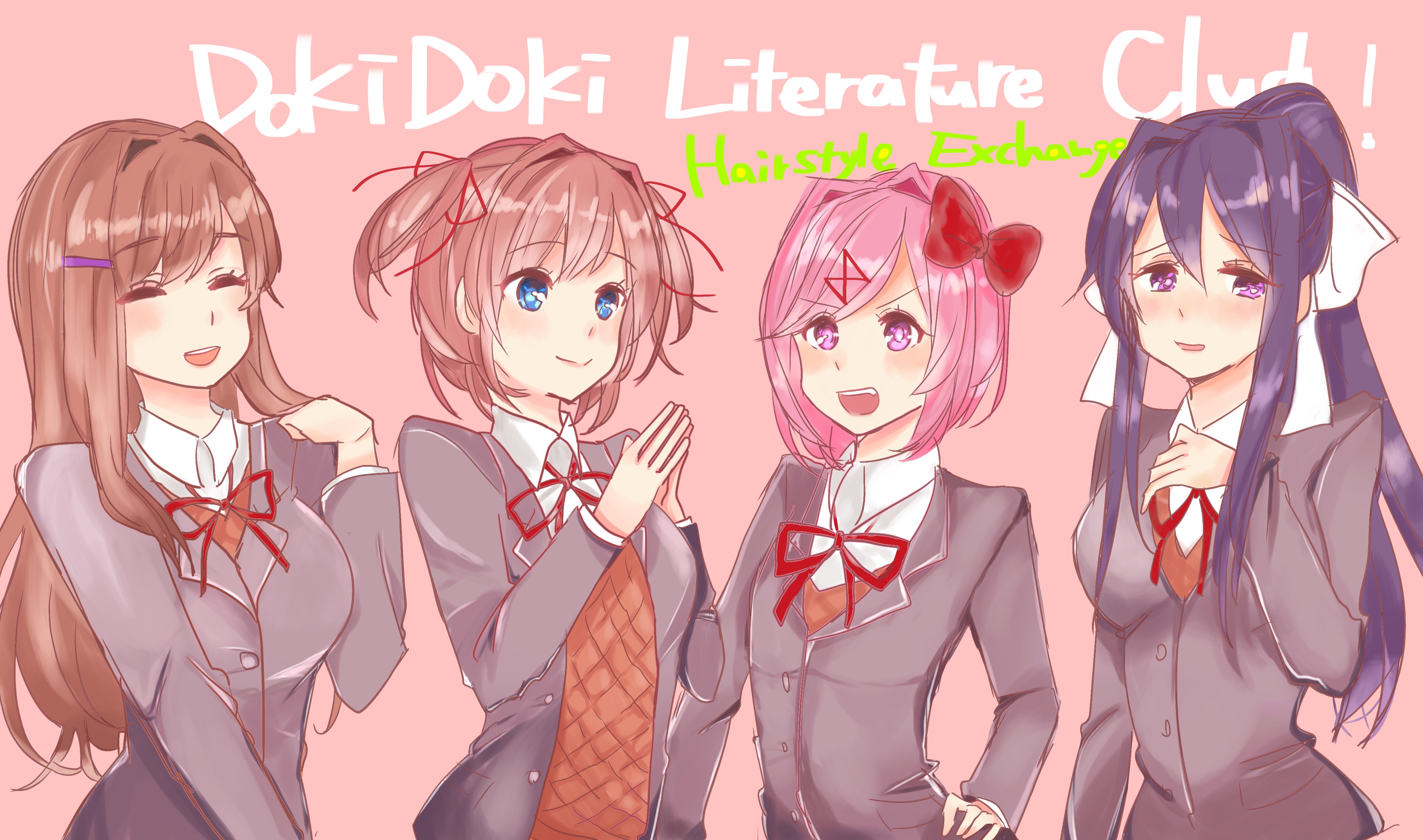 Anime Anime Girls Doki Doki Literature Club Monika Doki Doki Literature Club Yuri Doki Doki Literatu 4096x2419