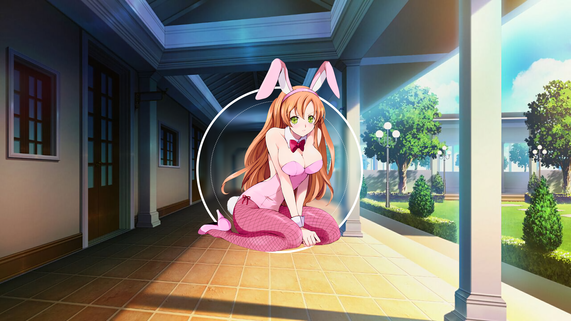 Picture In Picture Anime Anime Girls Code Geass Shirley Fenette Redhead Green Eyes School Bunny Ears 1920x1080