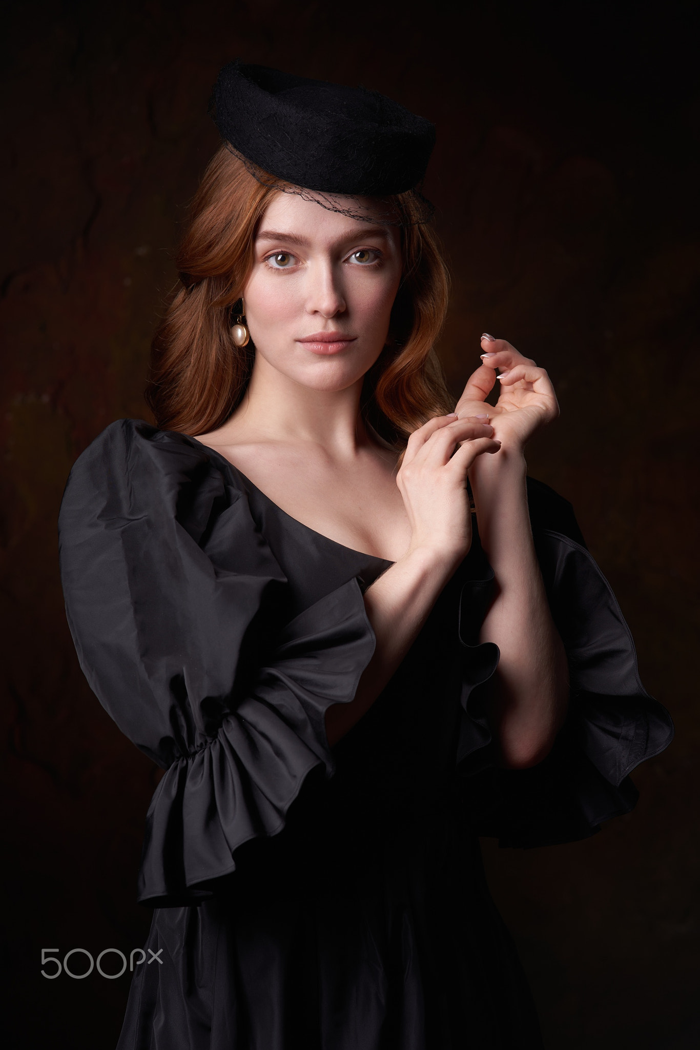 500px Portrait Black Dress Redhead Looking At Viewer Women Alexander Vinogradov Russian Russian Wome 1366x2048