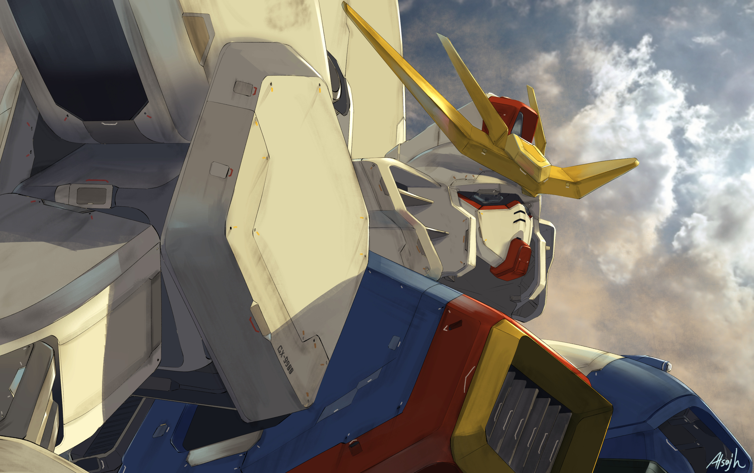 Gundam X After War Gundam X Gundam Anime Mechs Super Robot Taisen Artwork Digital Art Fan Art 2418x1517