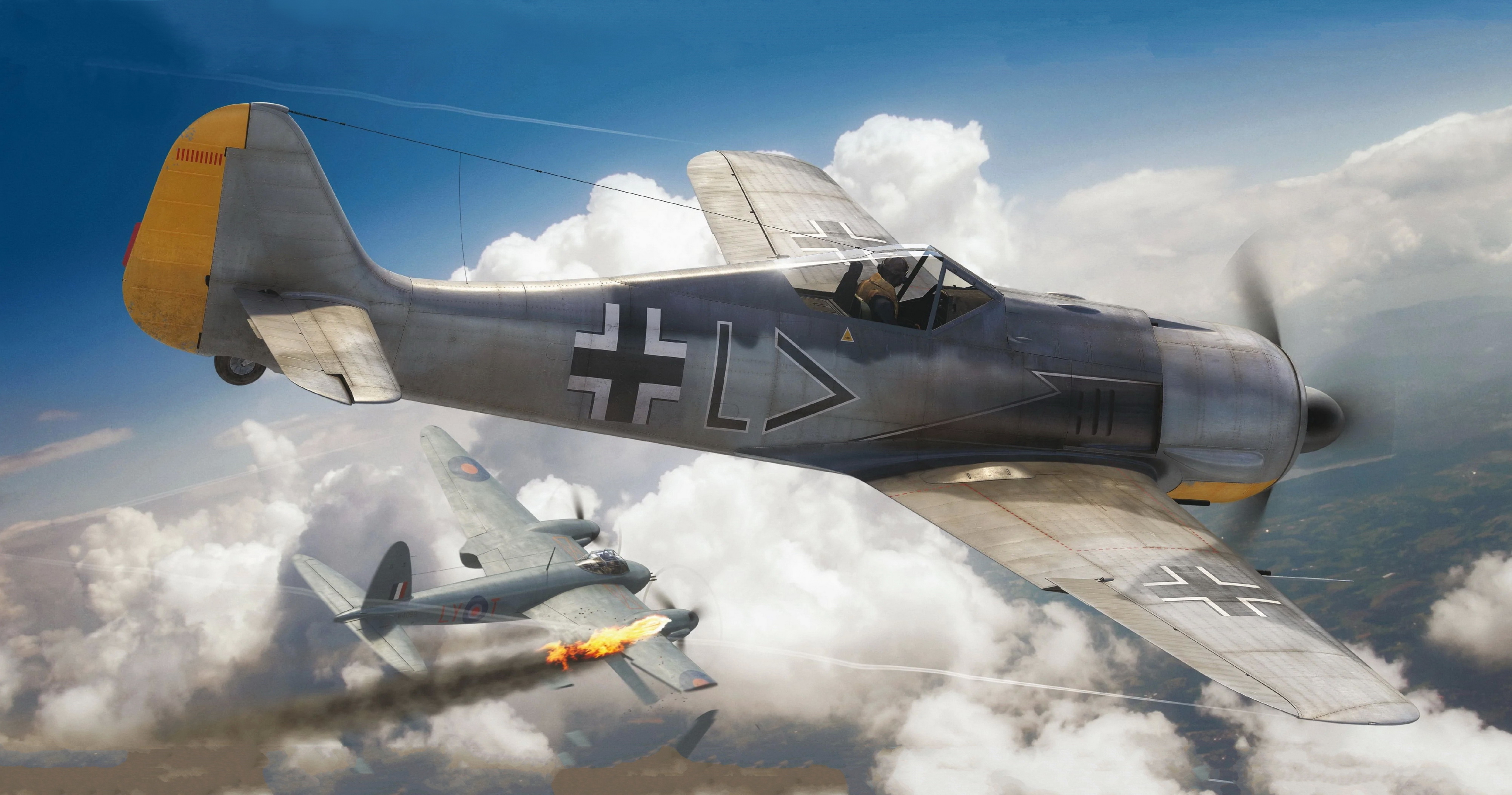 World War Ii Fw 190 Focke Wulf Focke Wulf Fw 190 Airplane War Aircraft De Havilland Mosquito Bristol 4005x2105