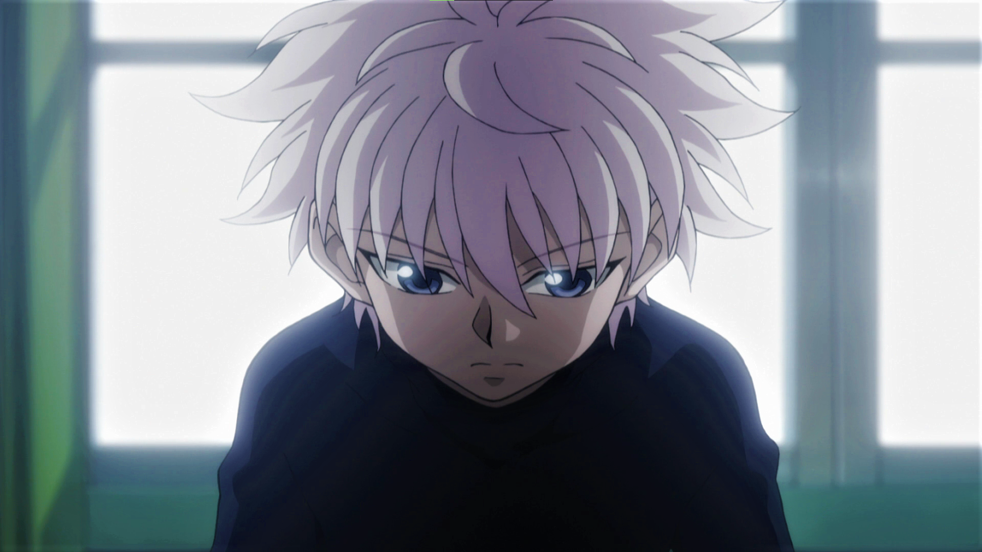 Hunter X Hunter Killua Zoldyck White Hair Window Frown Anime Anime Screenshot Anime Boys Sunlight 1920x1080