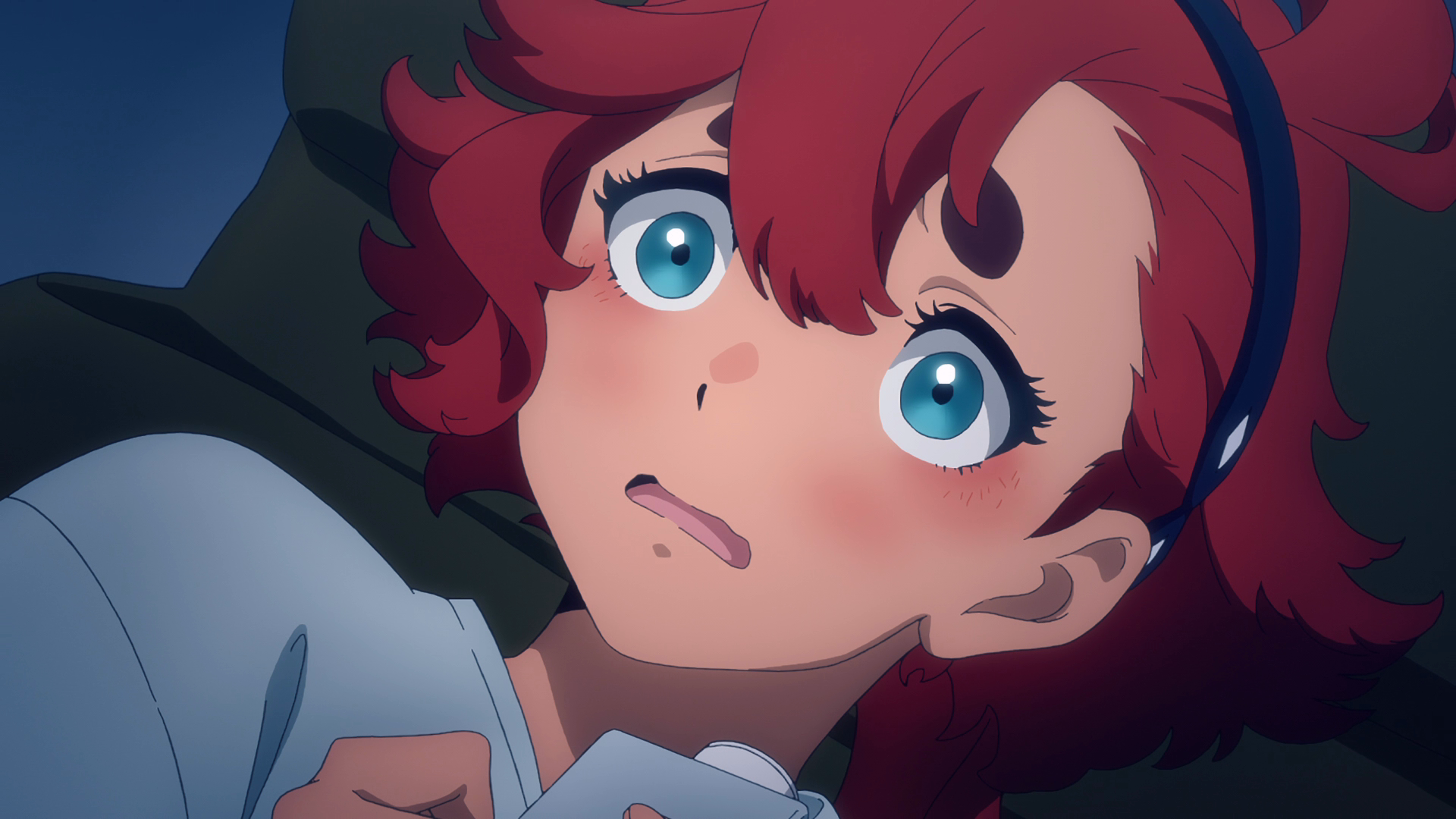 Mobile Suit Gundam THE WiTCH FROM MERCURY Anime Girls Anime Screenshot Kawaii Redhead Blue Eyes Blus 1920x1080
