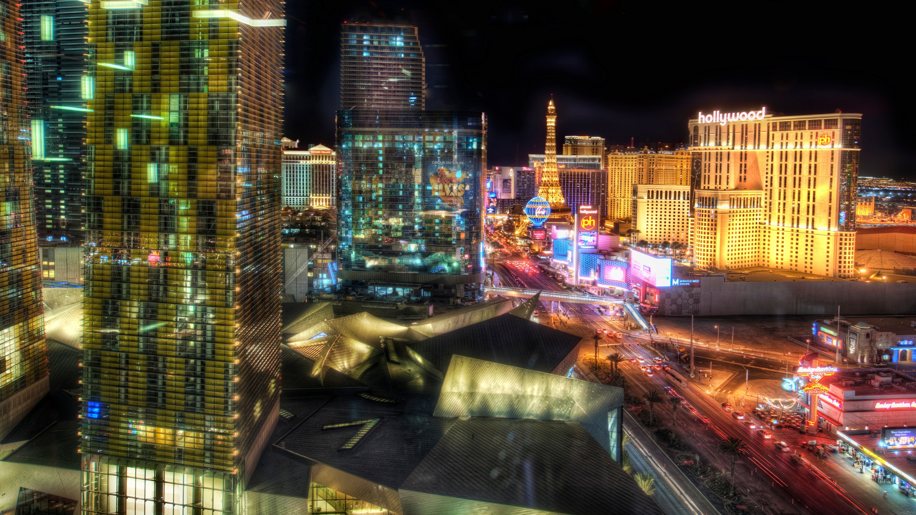 Trey Ratcliff Photography Cityscape Las Vegas USA Night Lights Building Street Laser Show City City  3840x2160