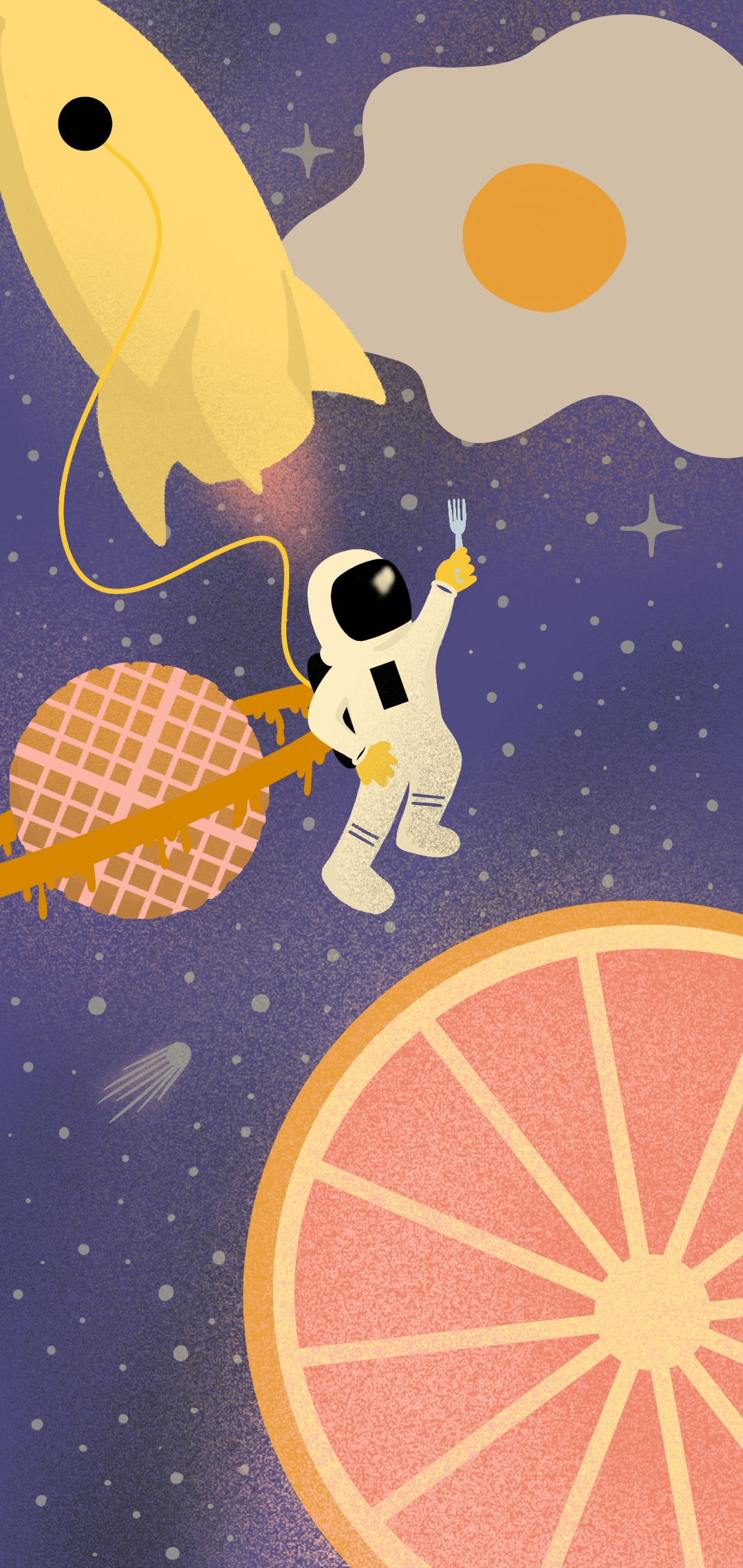 Android Operating System Astronaut Cookies Music Food Bat Cave Vertical 1080x2280