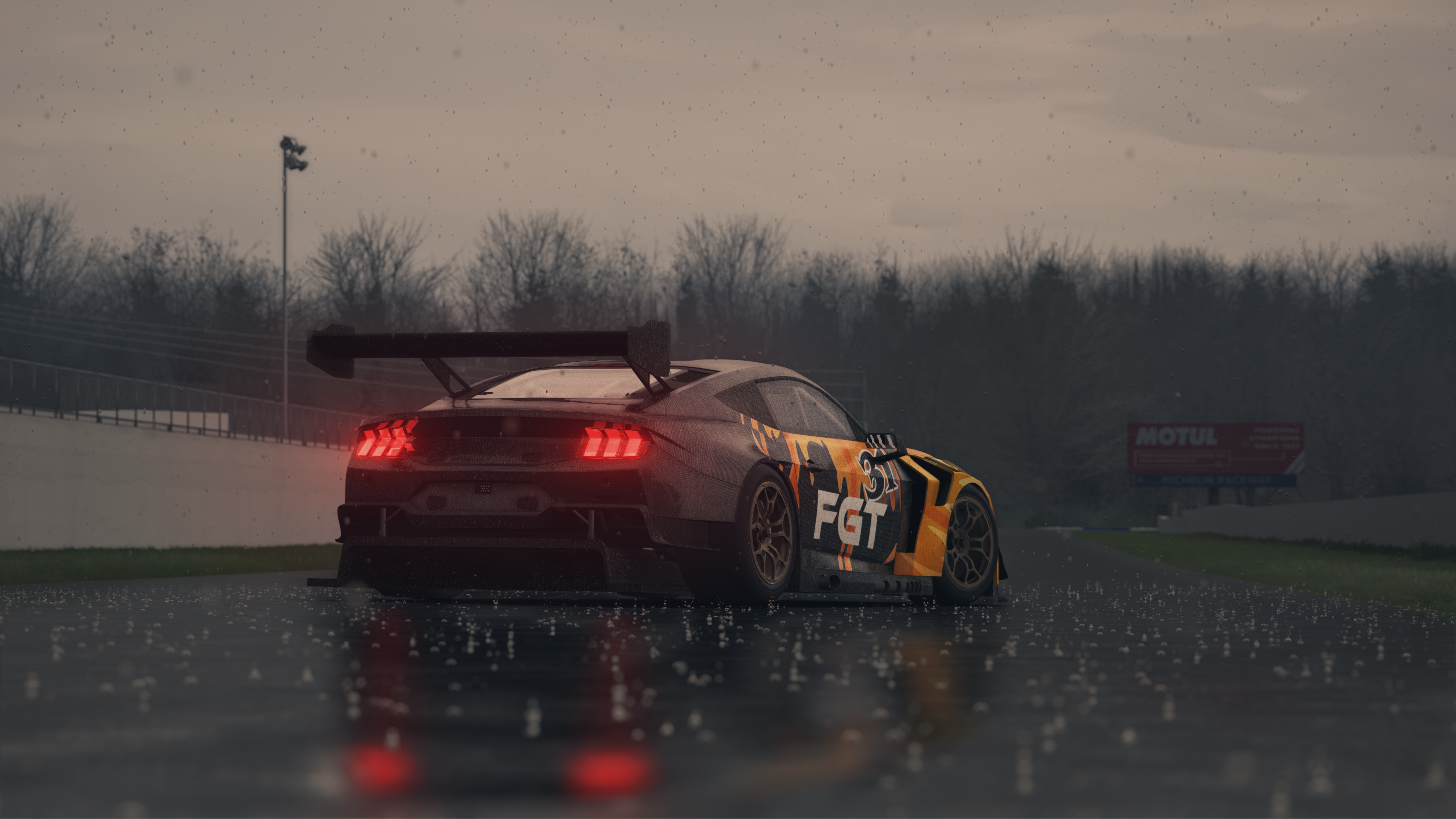 Rainydays Car Assetto Corsa Ford Mustang PC Gaming Video Games Digital Art Low Light 7680x4320