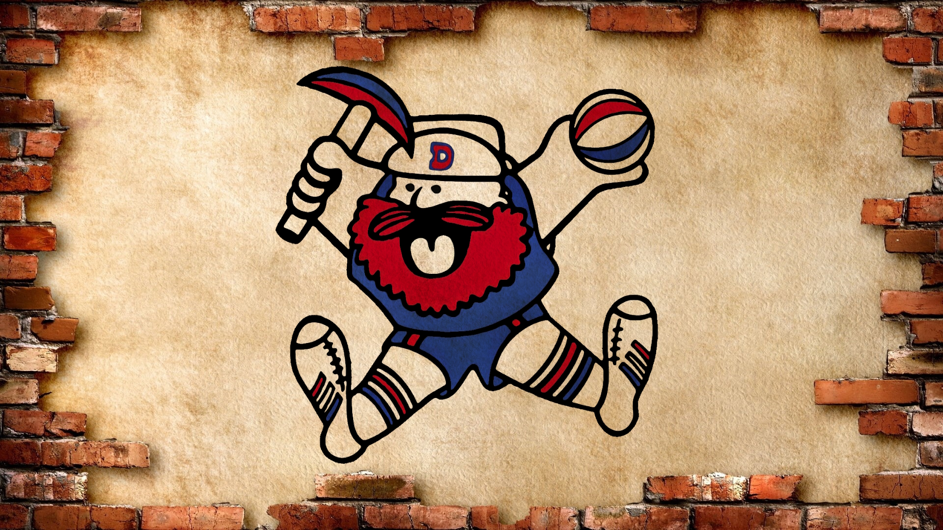 Denver Nuggets NBA Logo Colorado Classic Logo 1970s Bricks Open Mouth Simple Background Minimalism A 1920x1080